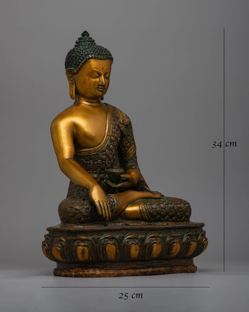 Shakyamuni Buddha Brass Statue | Peaceful Meditation Decor