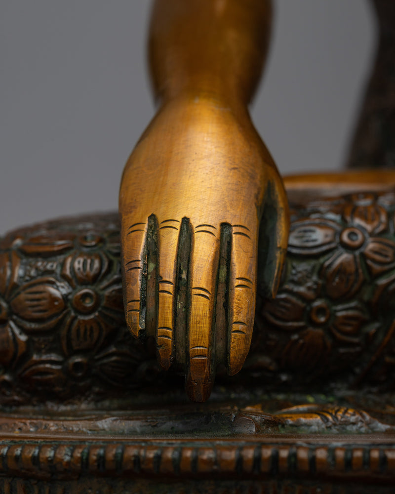 Shakyamuni Buddha Brass Statue | Peaceful Meditation Decor