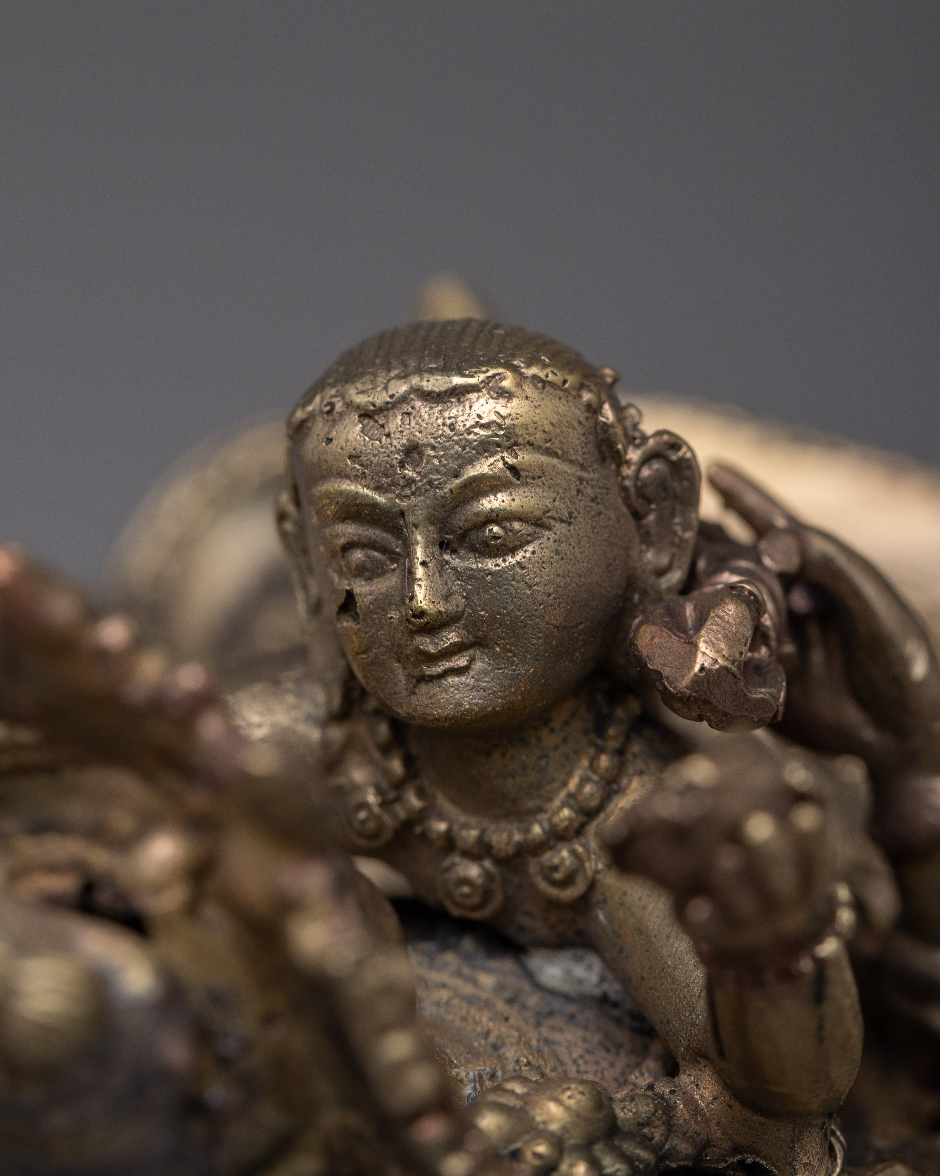 Brass Vajrasattva With Consort Statue | 15cm Tall Handcrafted Beauty
