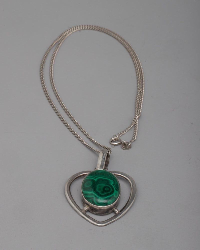 Heart Shape Malachite Locket |Gemstone Jewelry for Any Occasion
