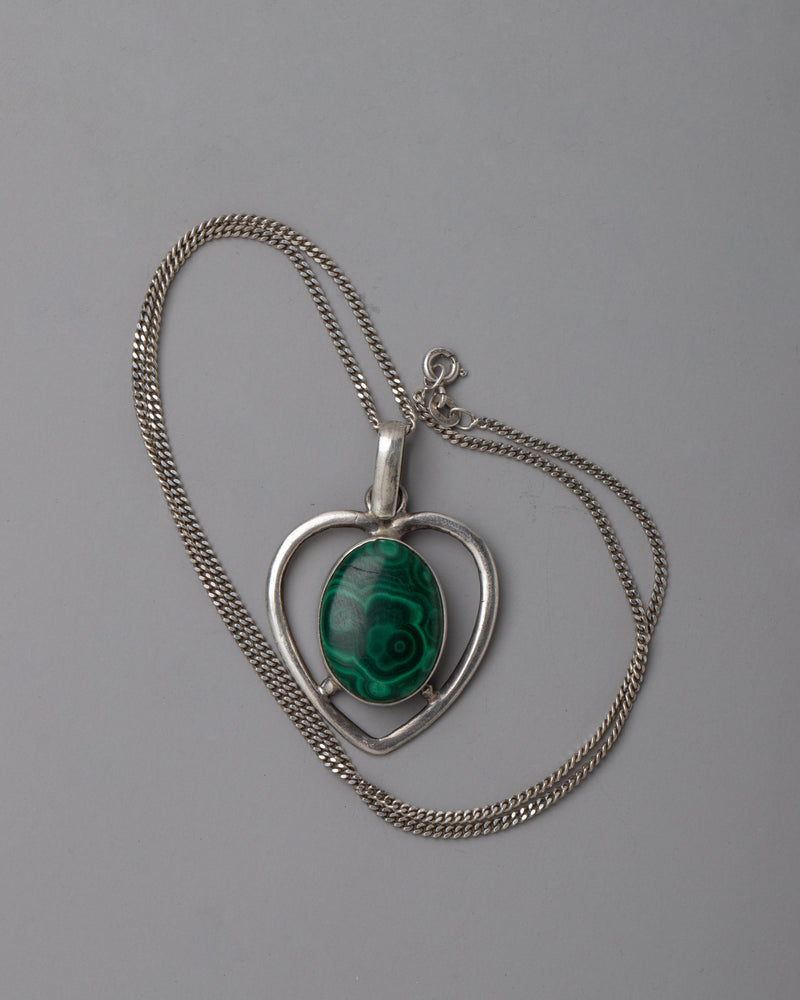 Heart Shape Malachite Locket |Gemstone Jewelry for Any Occasion