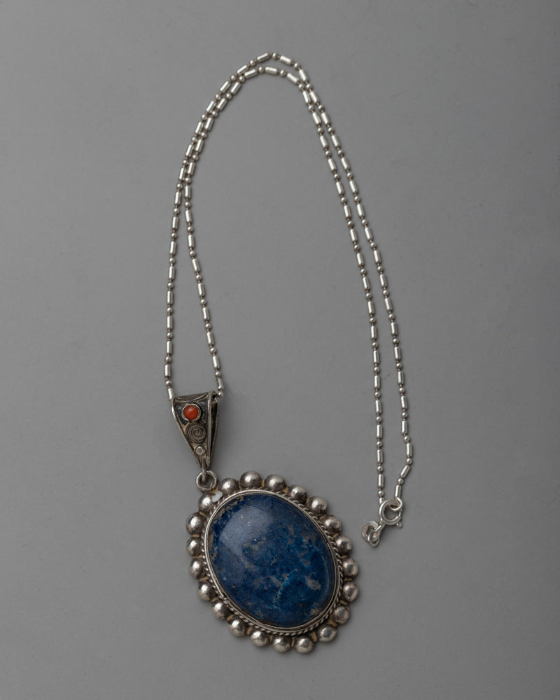 Lapis Lazuli Pendant | Silver Authentic Stone Locket