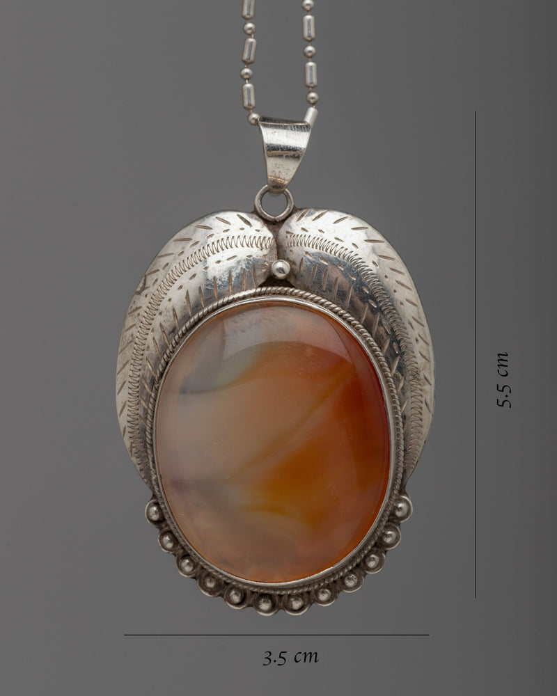 Carnelian Agate Locket | Jewelry with a Touch of Warm Energ