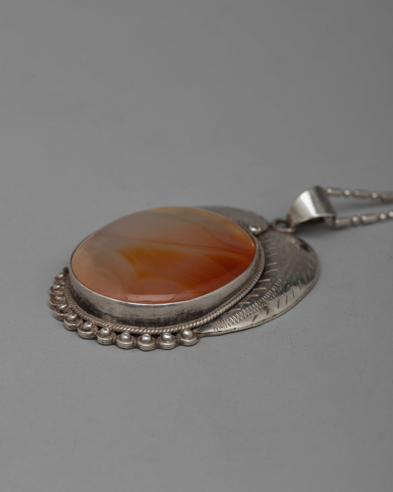 Carnelian Agate Locket | Jewelry with a Touch of Warm Energ