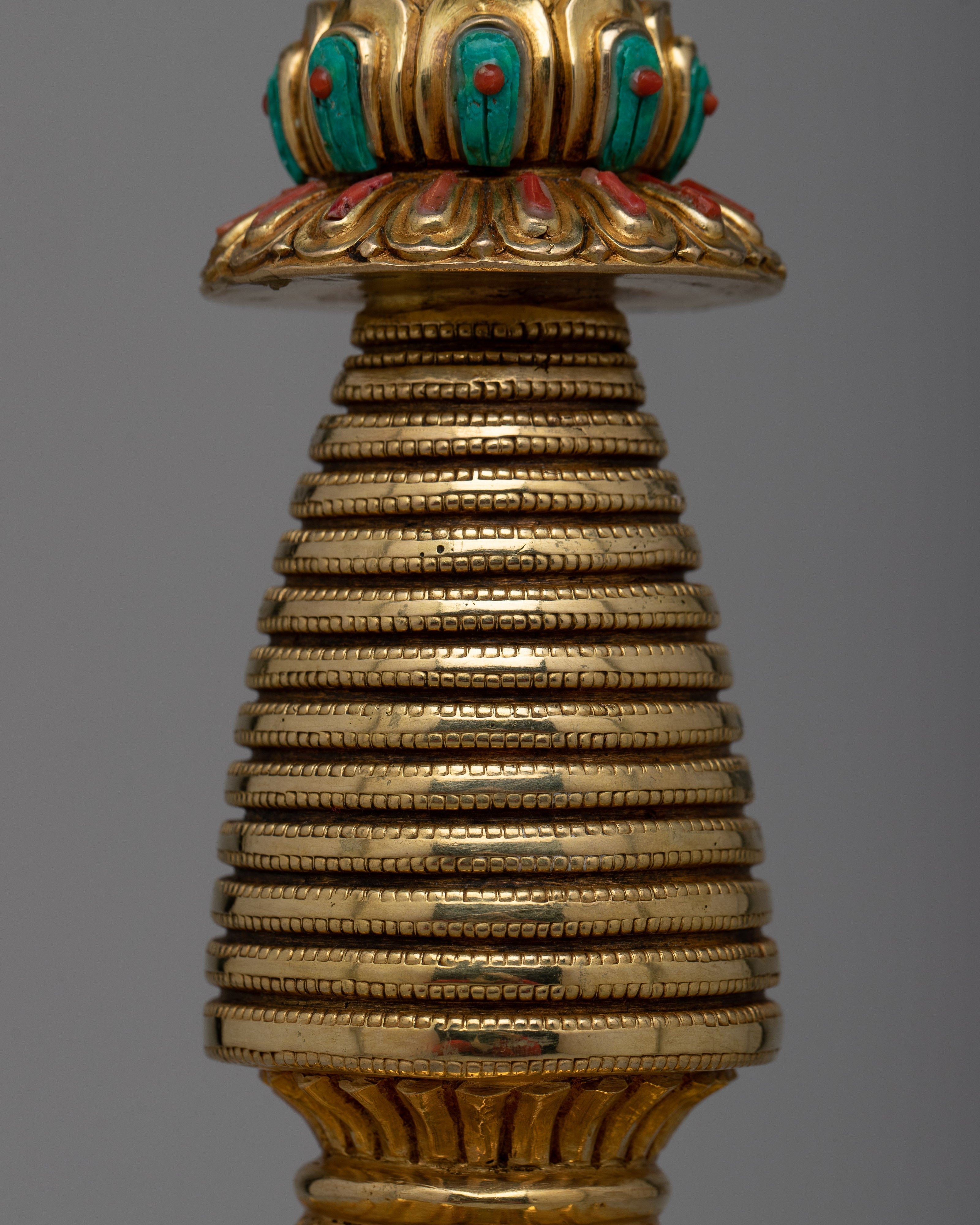 Copper Eight Auspicious Symbol Stupa | Inspiring Divine Connection and Inner Peace