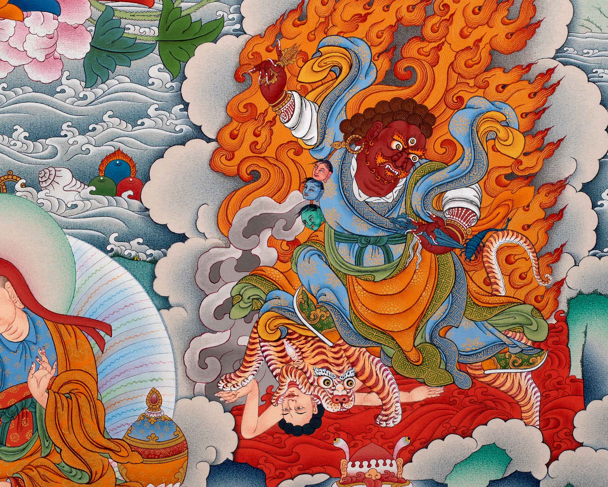 Guru Sangey Thangka| Padmasambhava and the Eight Manifestation | Traditional Tibetan Thangka