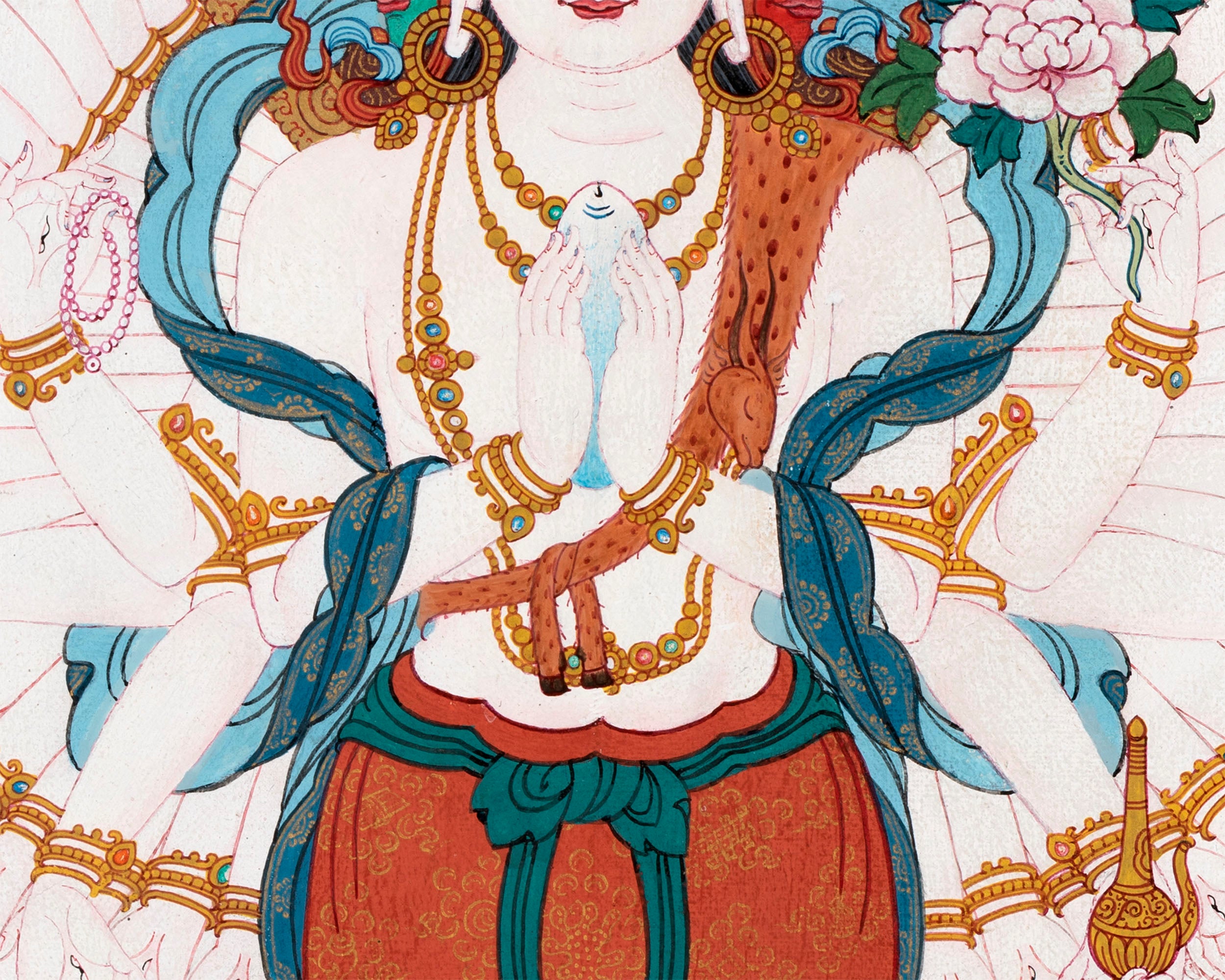 1000 armed Chenrezig, Manjushri & Vajrapani, Thangka Painting