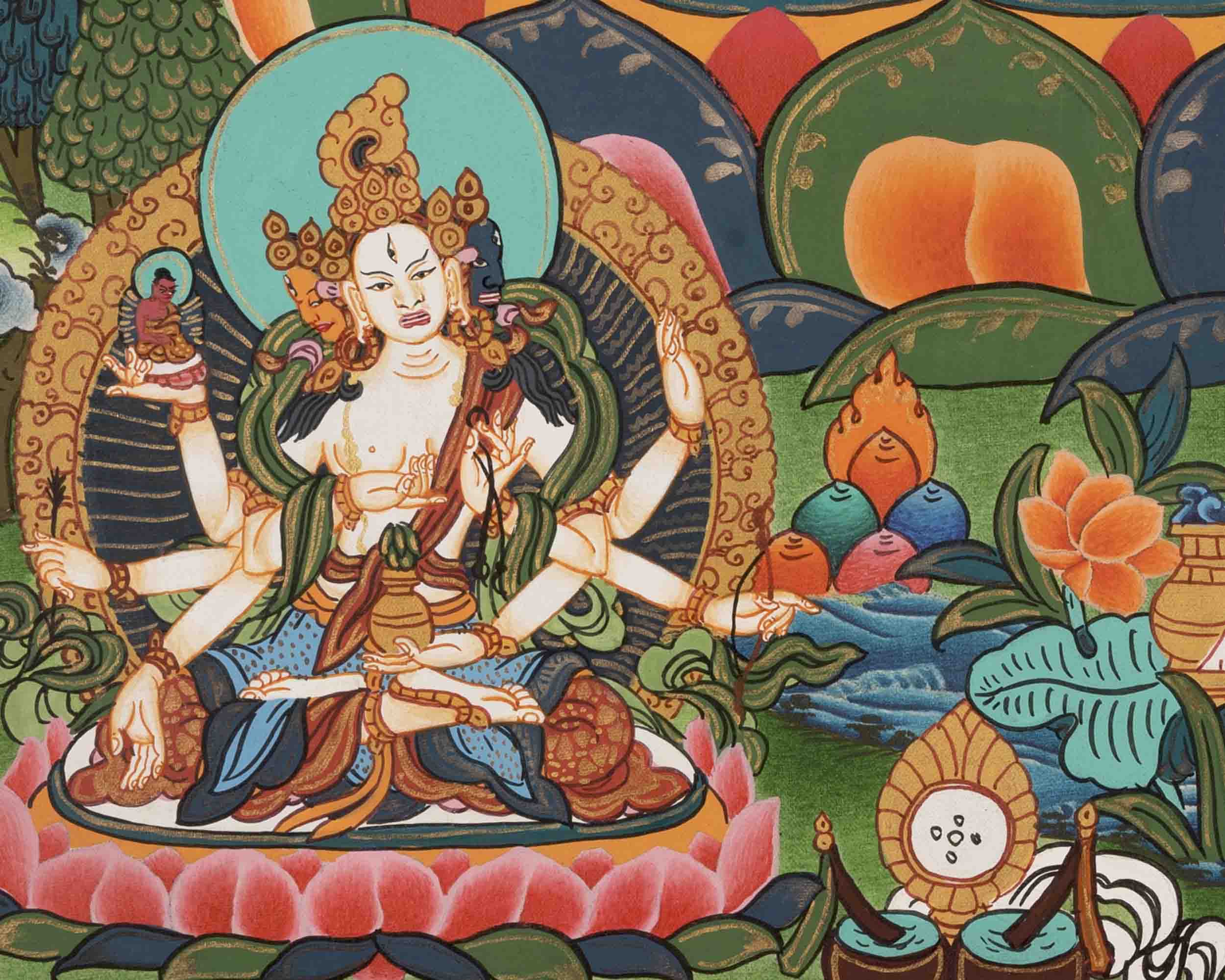 Samantabhadra Thangka | Religious Buddhist Painting | Wall Decors