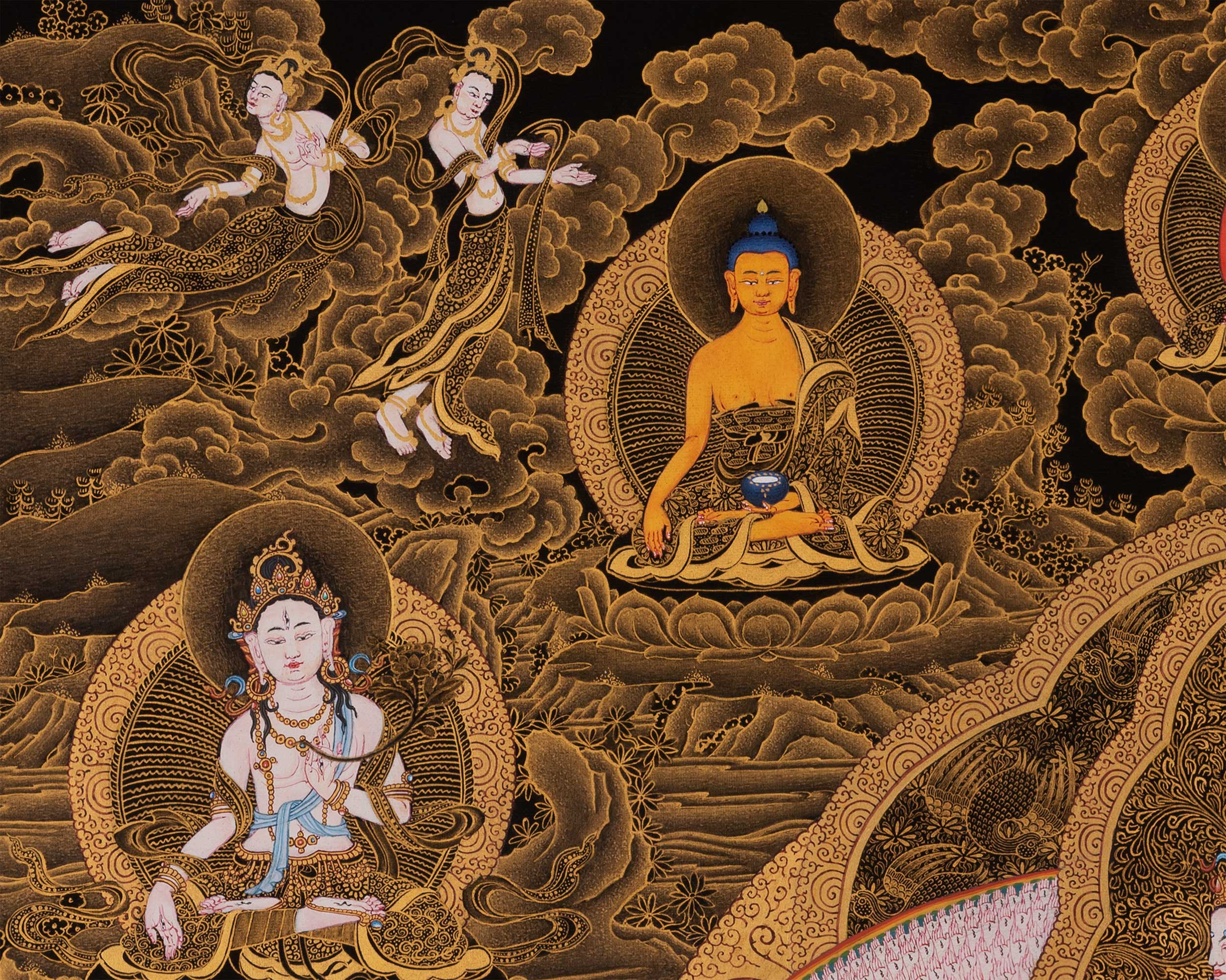 1000 Armed Chenrezig Thangka | Traditional Karma Gadri Art