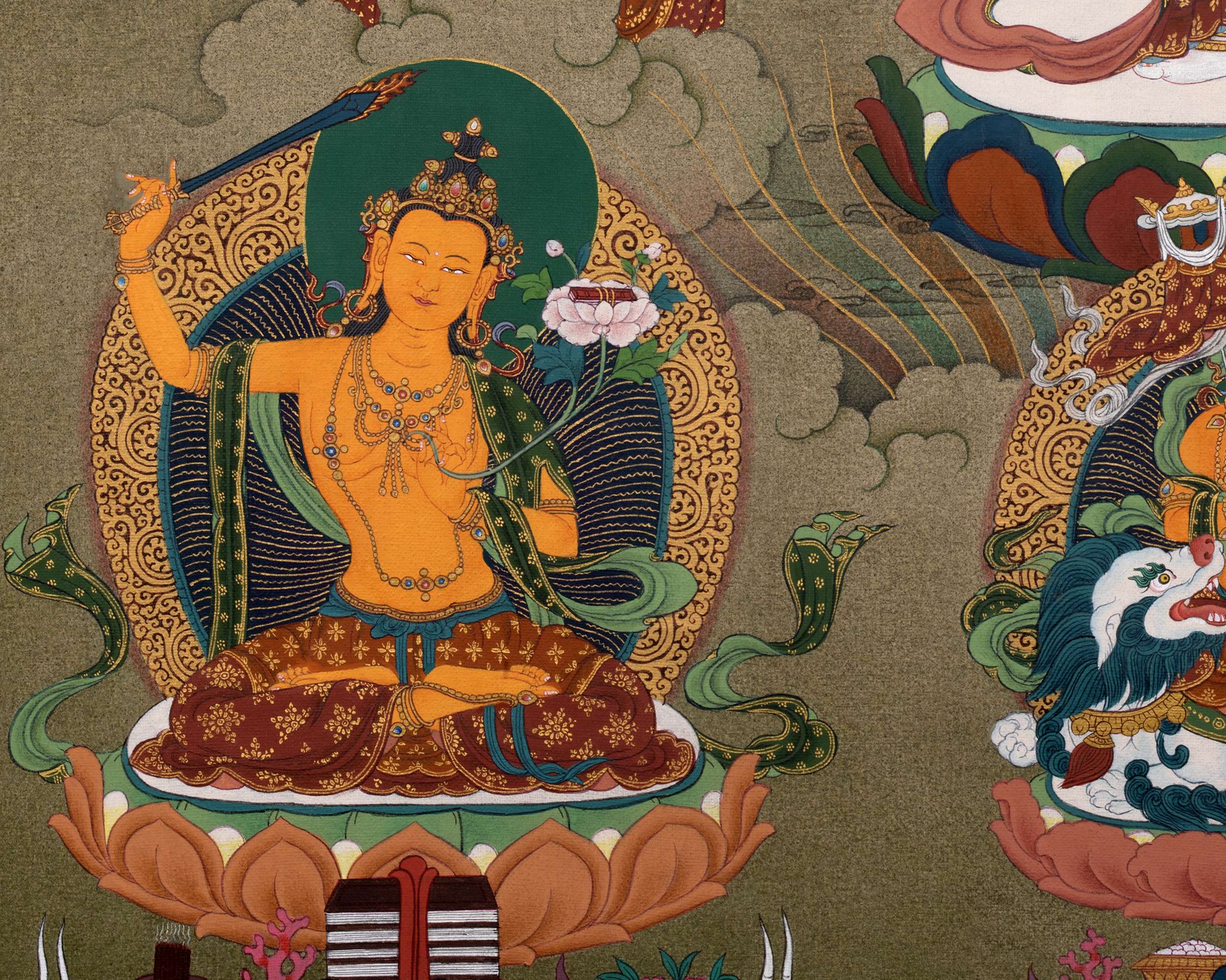 1000 Armed Chenrezig With Buddha and Bodhisattva | Avalokiteshvara Thangka Painting