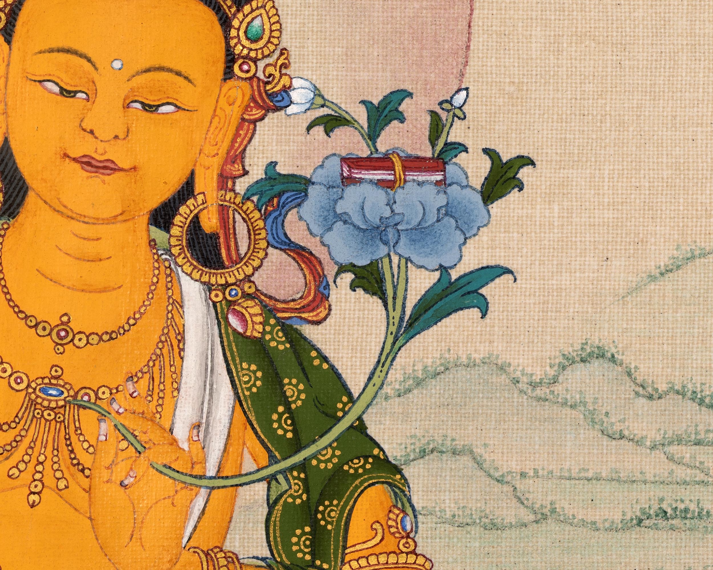 Manjushri Thangka | Traditional Bodhisattva Art