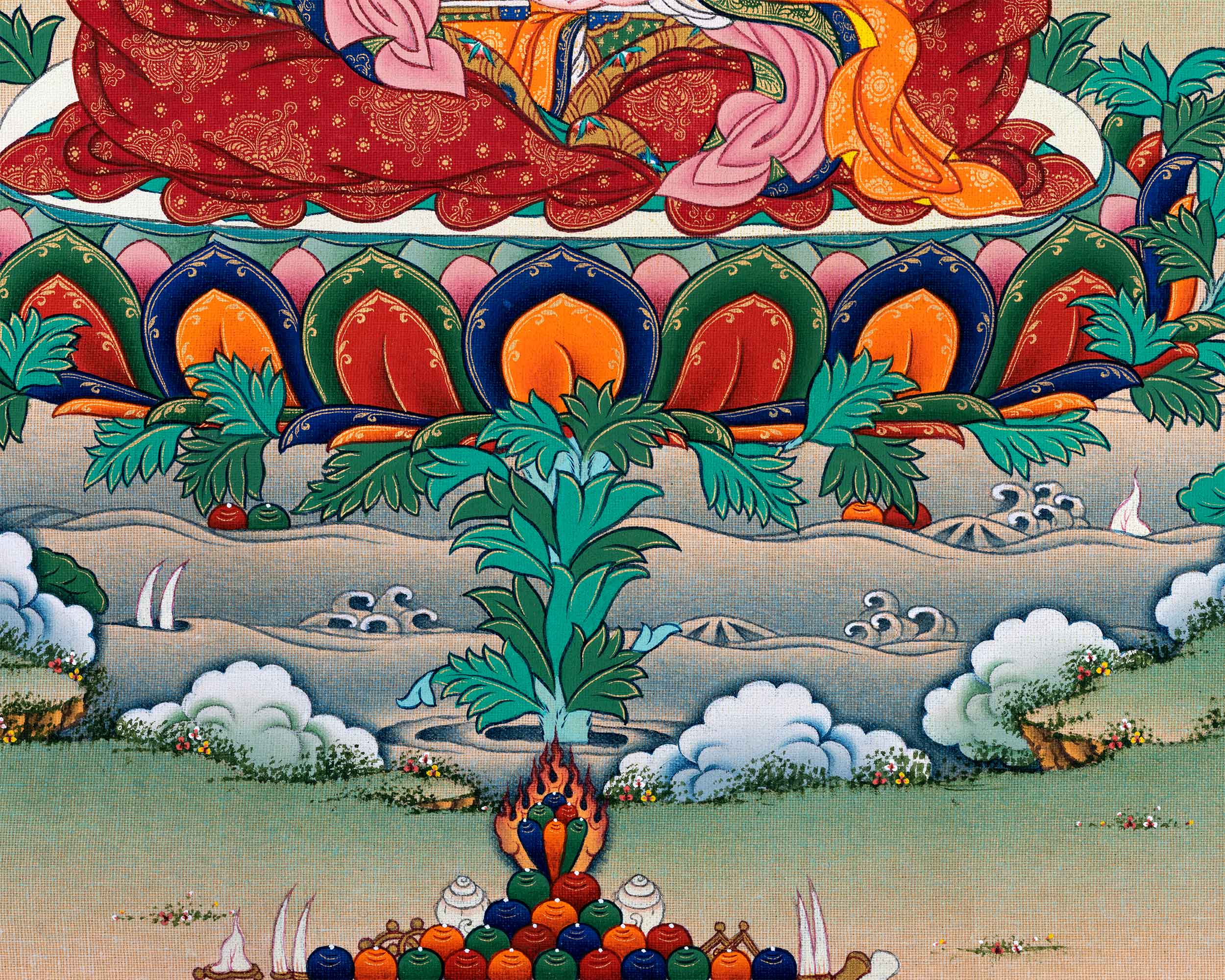 Guru Rinpoche Empowerment Thangka Print | Tibetan Poster Of Lotus Born Master