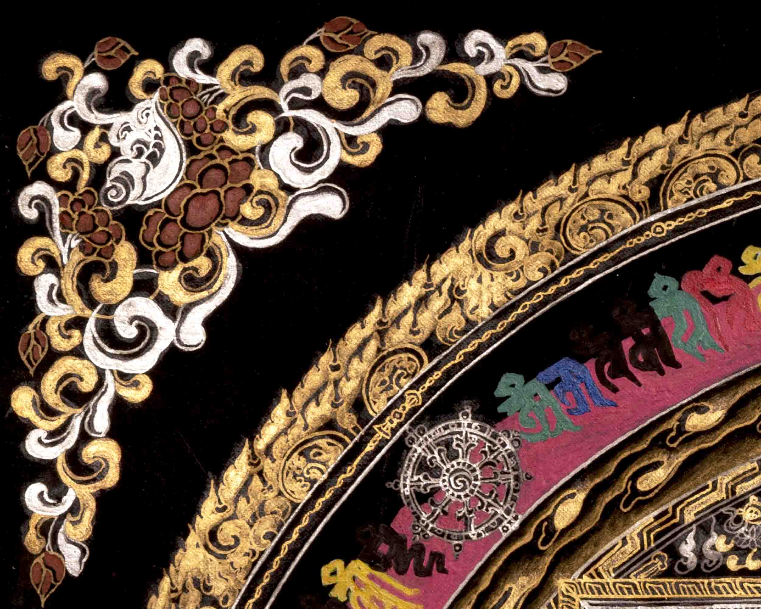 Kalachakra Mandala Thangka | Full 24K Gold Style Art | Religious Wall Decors