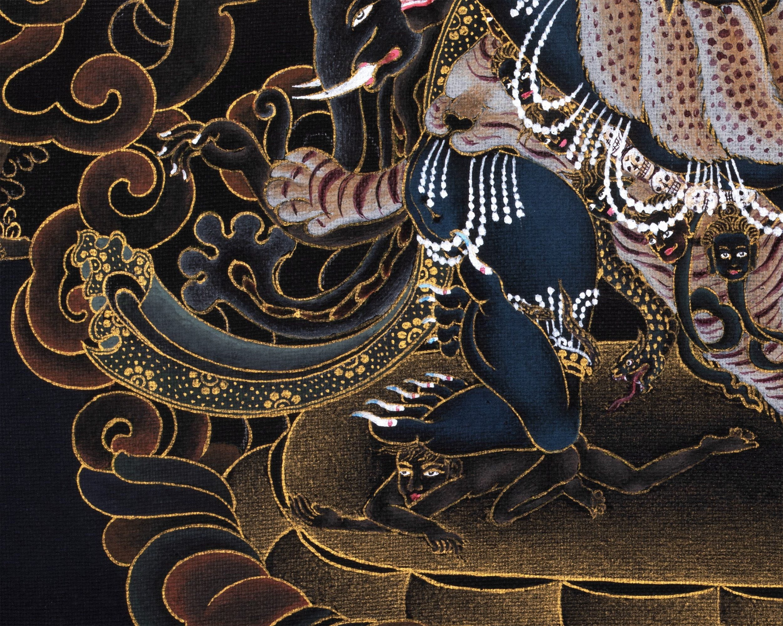 Vajrakilaya Thangka | Dorje Phurba | 24K Gold Tibetan Yidam Art