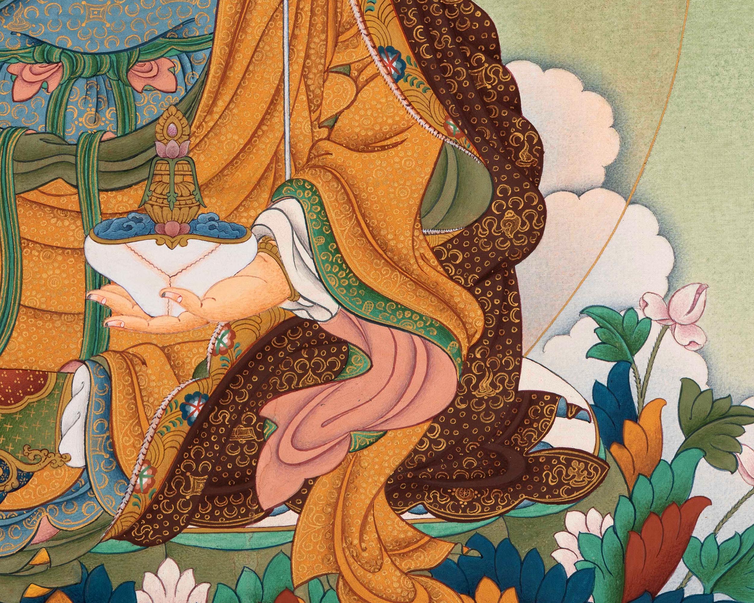 Tibetan Karma Gadri Thangka of Guru Padmasambhava