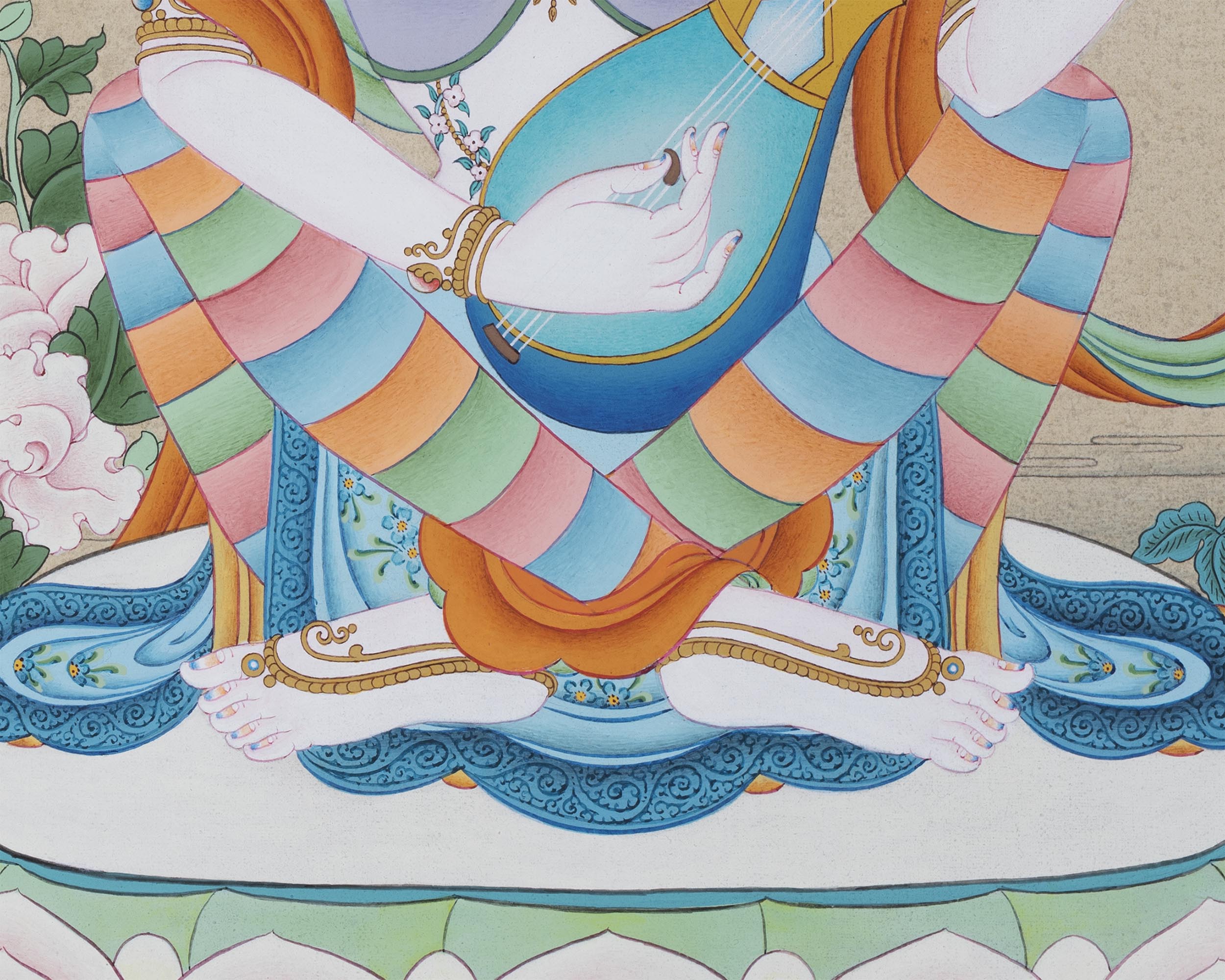 Saraswati Goddess | Deity Of Wisdom | Thangka Art