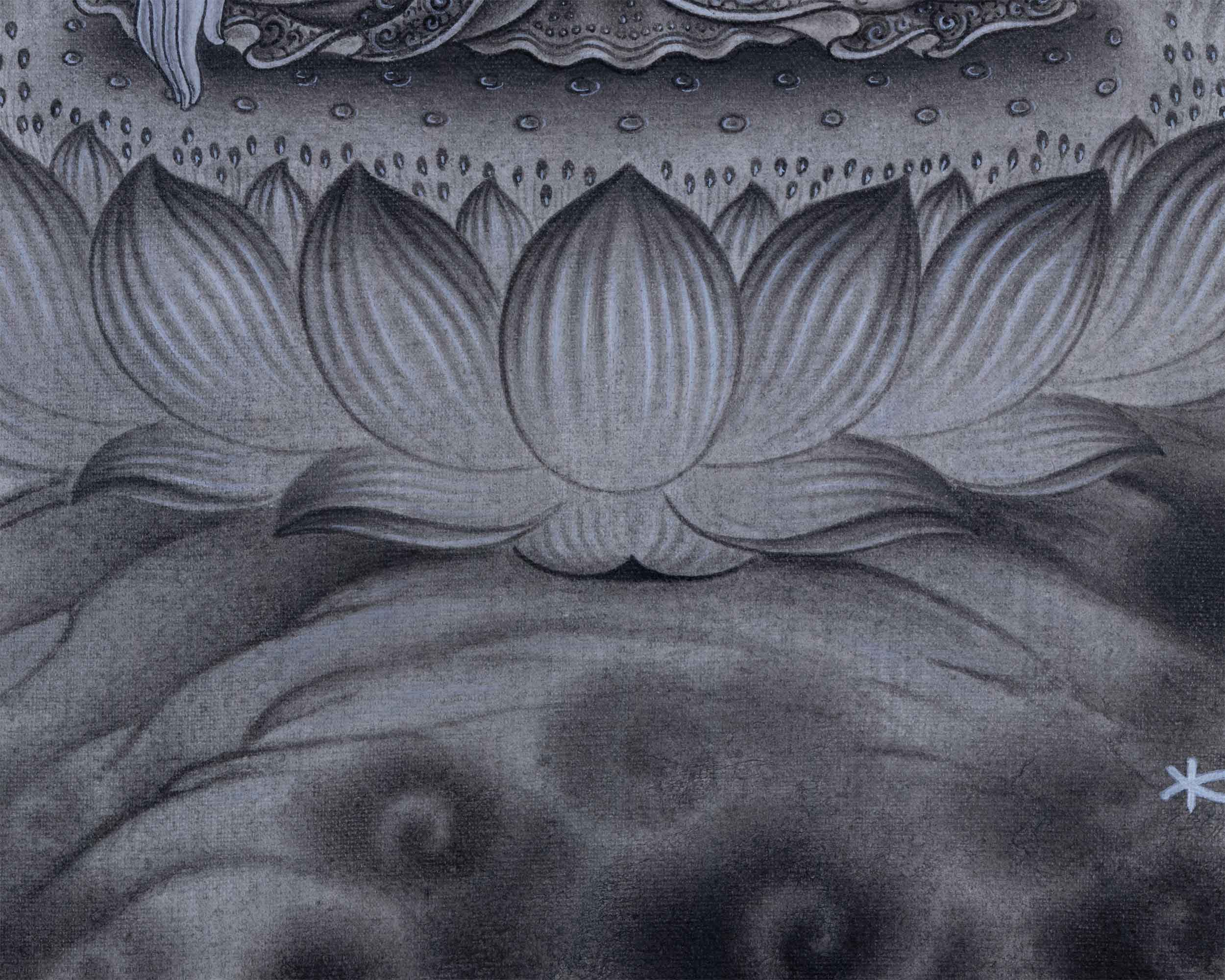 Traditional Siddhartha Gautama Drawing On Canvas | Nepali Pauba Painting Print of Historical Buddha