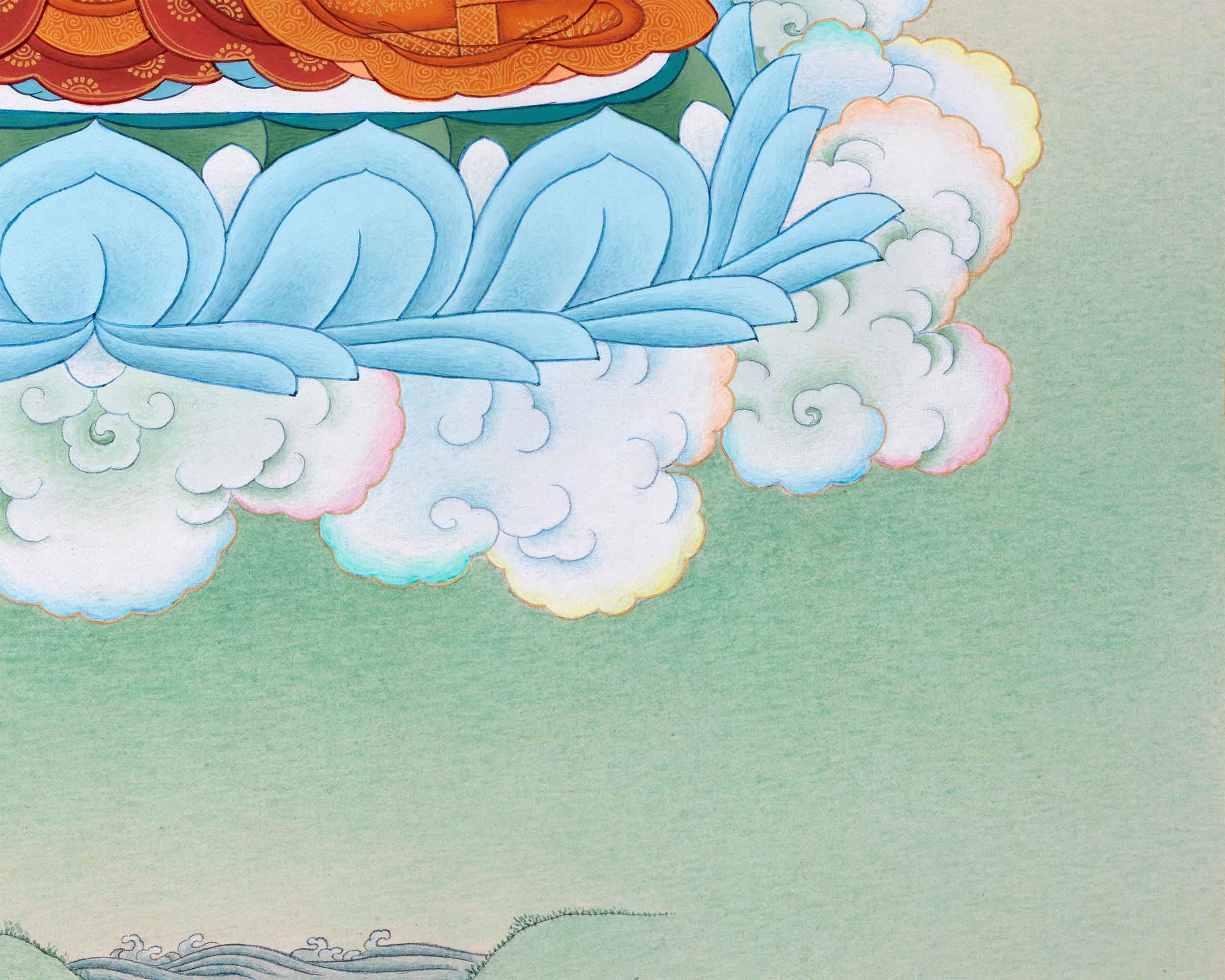 Shakyamuni Buddha Wall Art Decor Thangka Painting | Tibeta Himalayan Thangka Art On Cotton Canvas