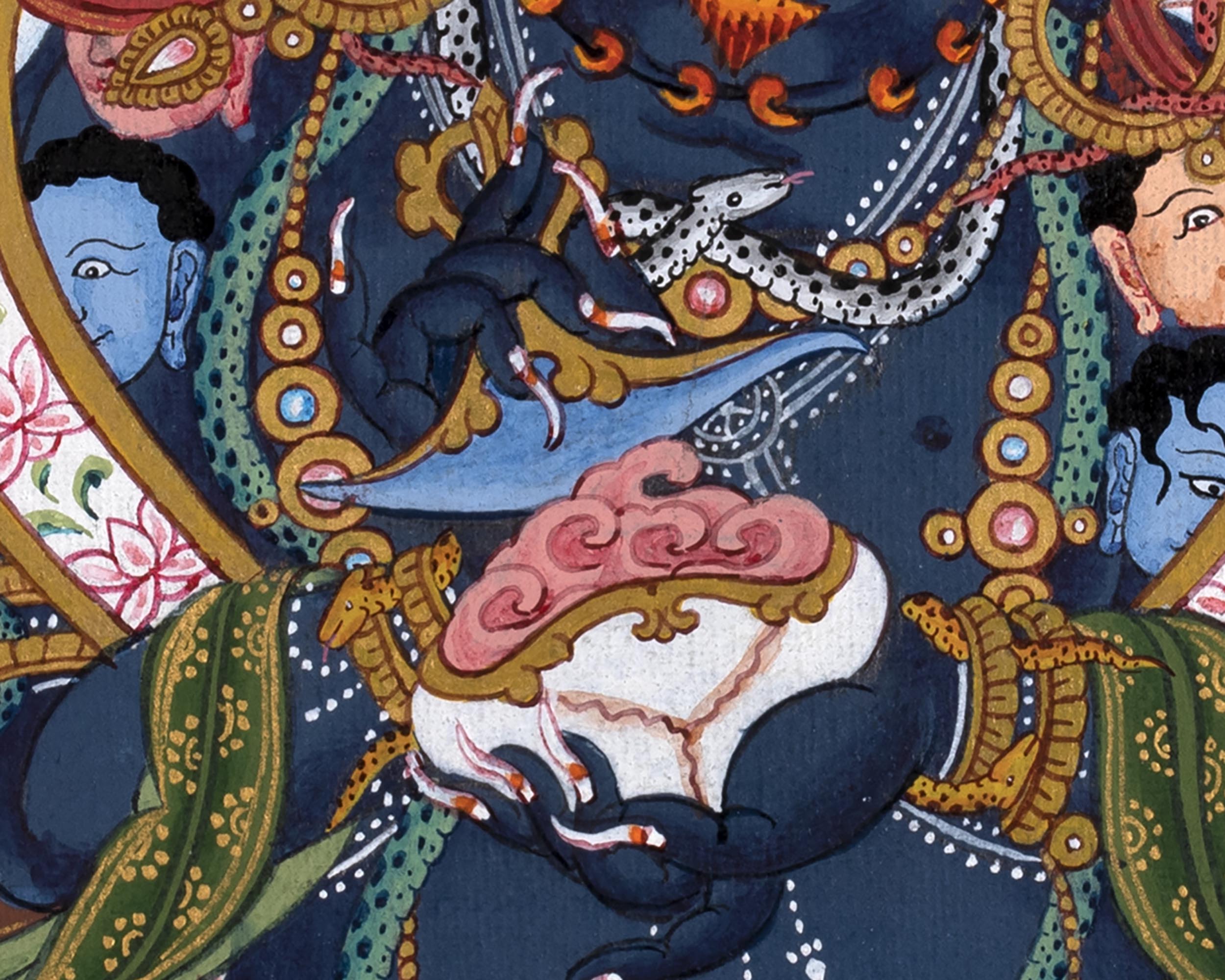Mahakala Thangka | Six Armed Shangpa Kagyu Painting