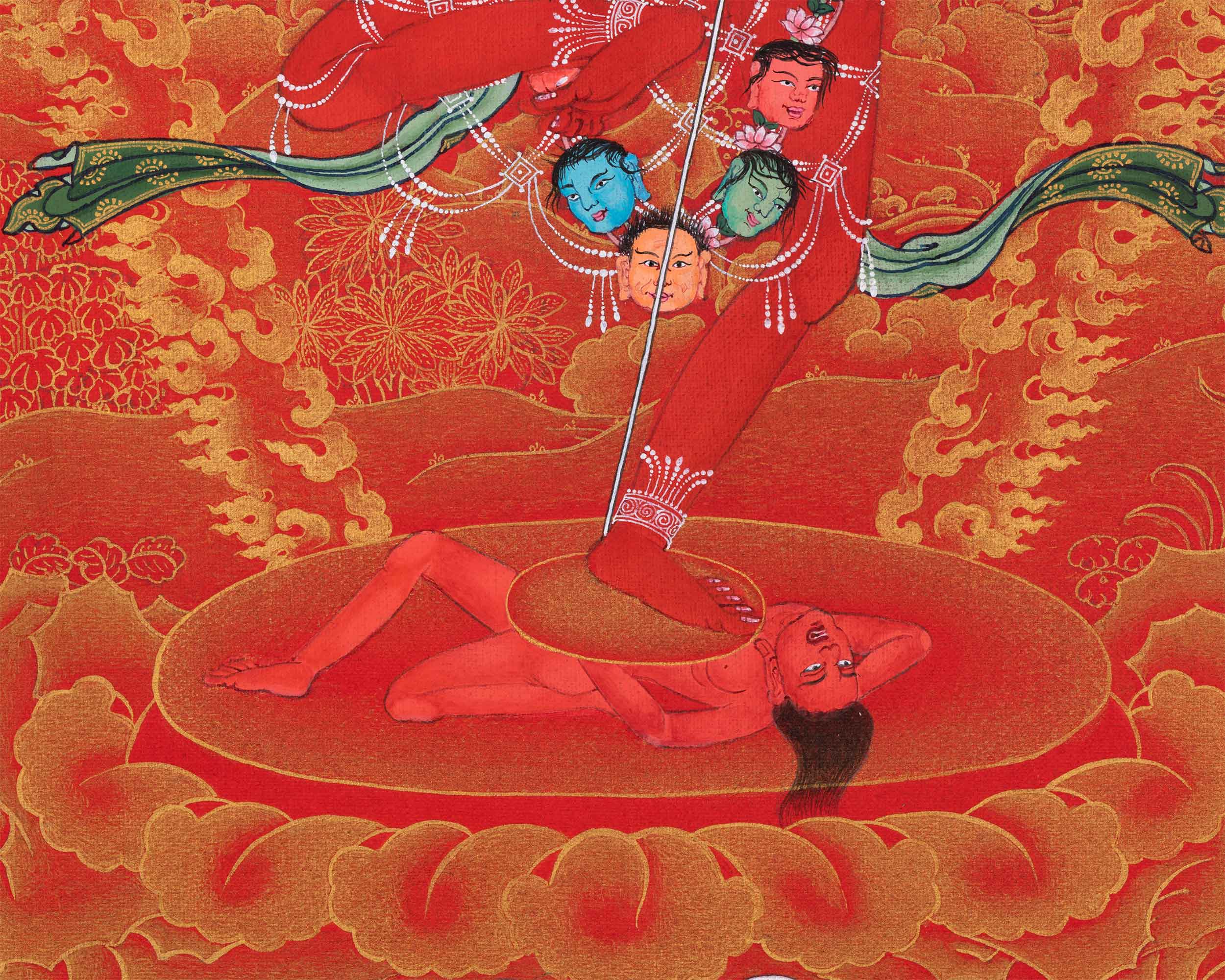 Tibetan Buddhist Thangka Of Dakini Vajravarahi | Buddist Dakini Thangka For Meditation