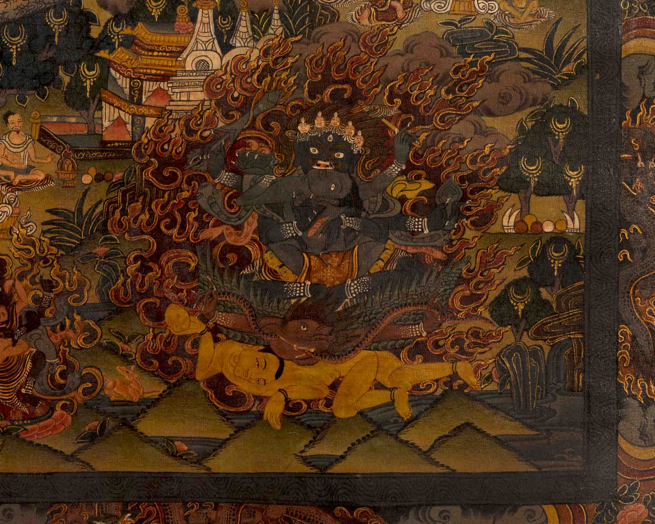 Lokeshvara Chenrezig Mandala | Traditional Buddhist Thangka | Wall Decors