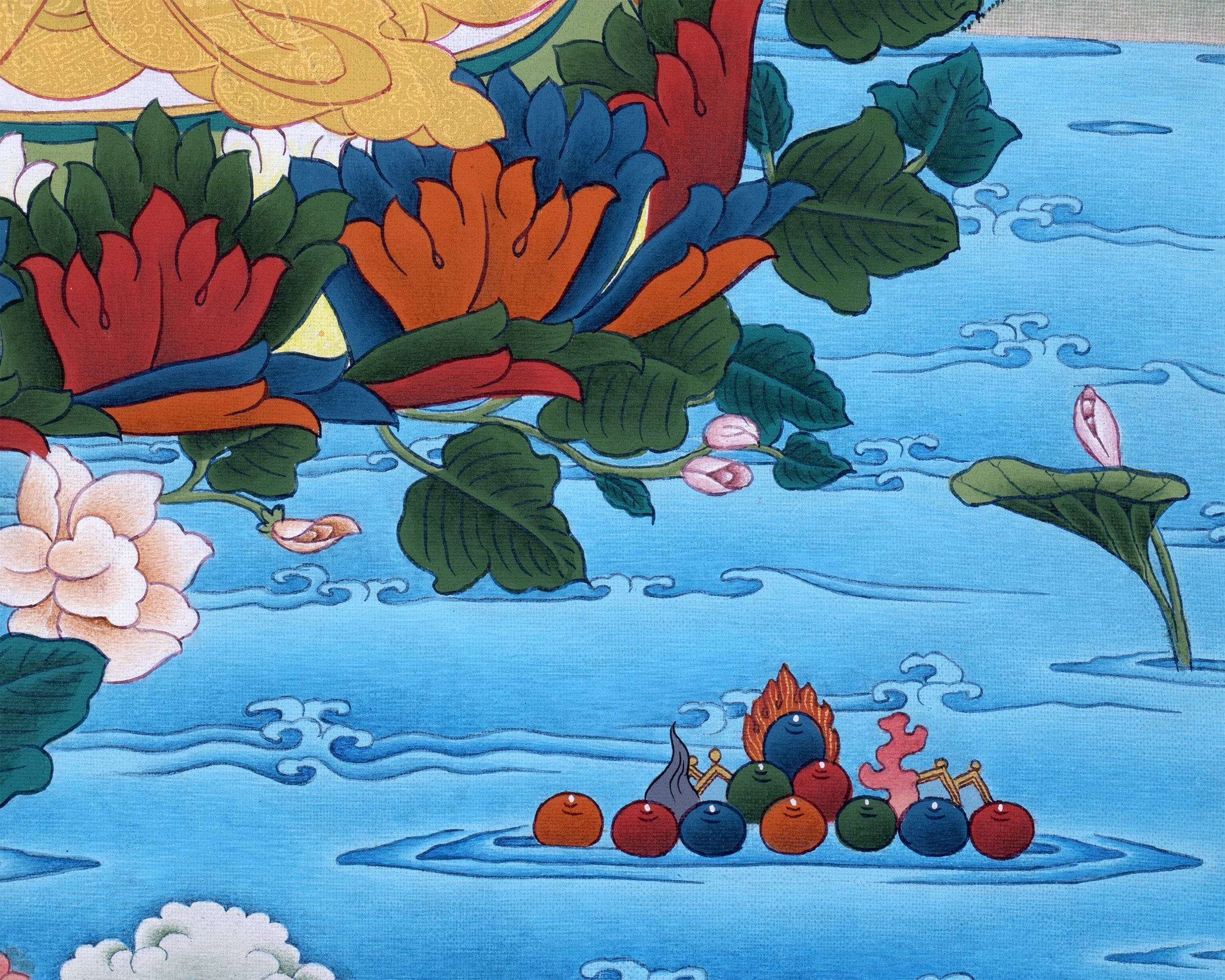 Guru Rainbow Body, Padmasambhava Thangka, Tibetan Art