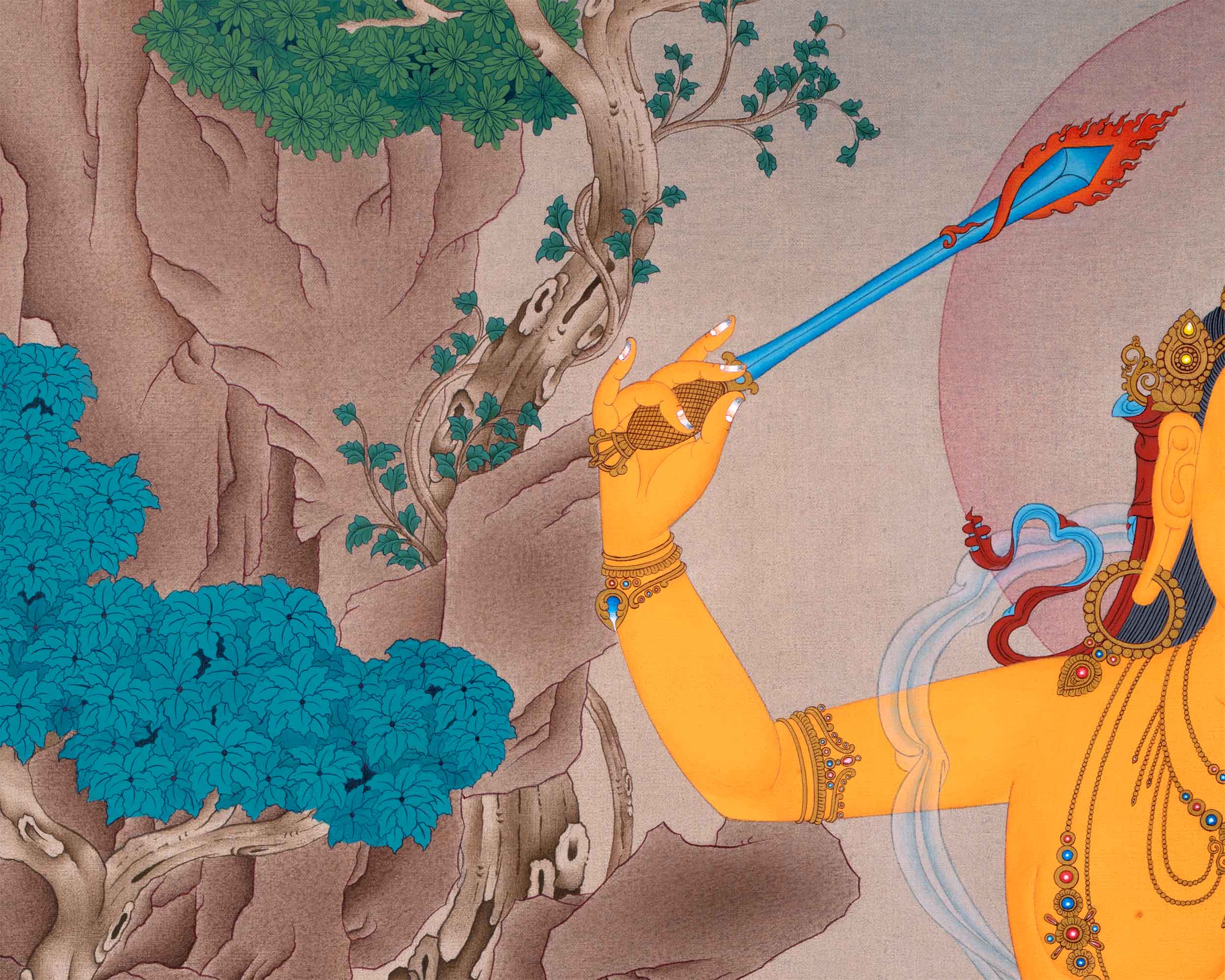 Thangka Print of Bodhisattva Manjushri | Buddha of Wisdom