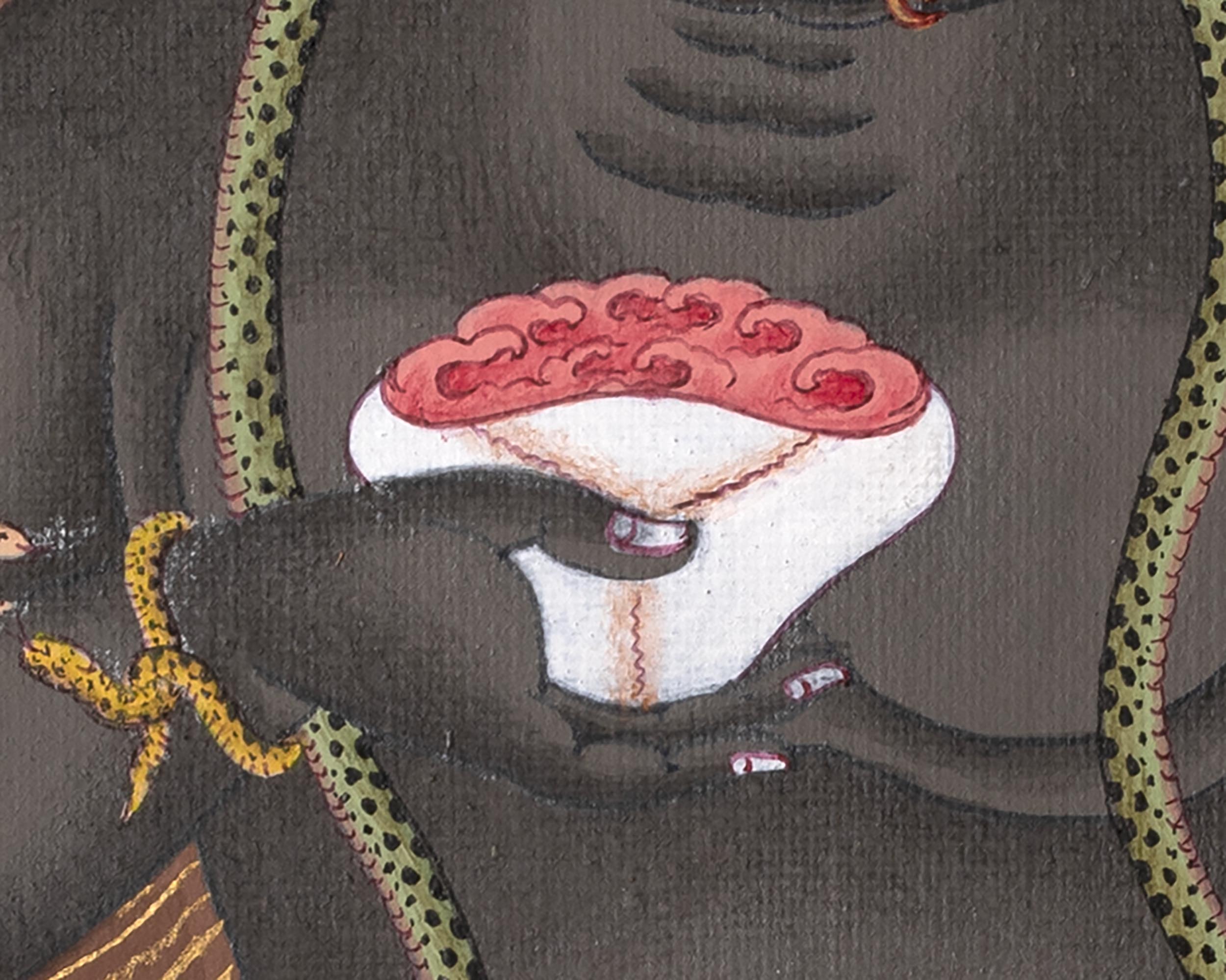 Black Dzambhala Thangka | Himalayan Painting | Jambala Art