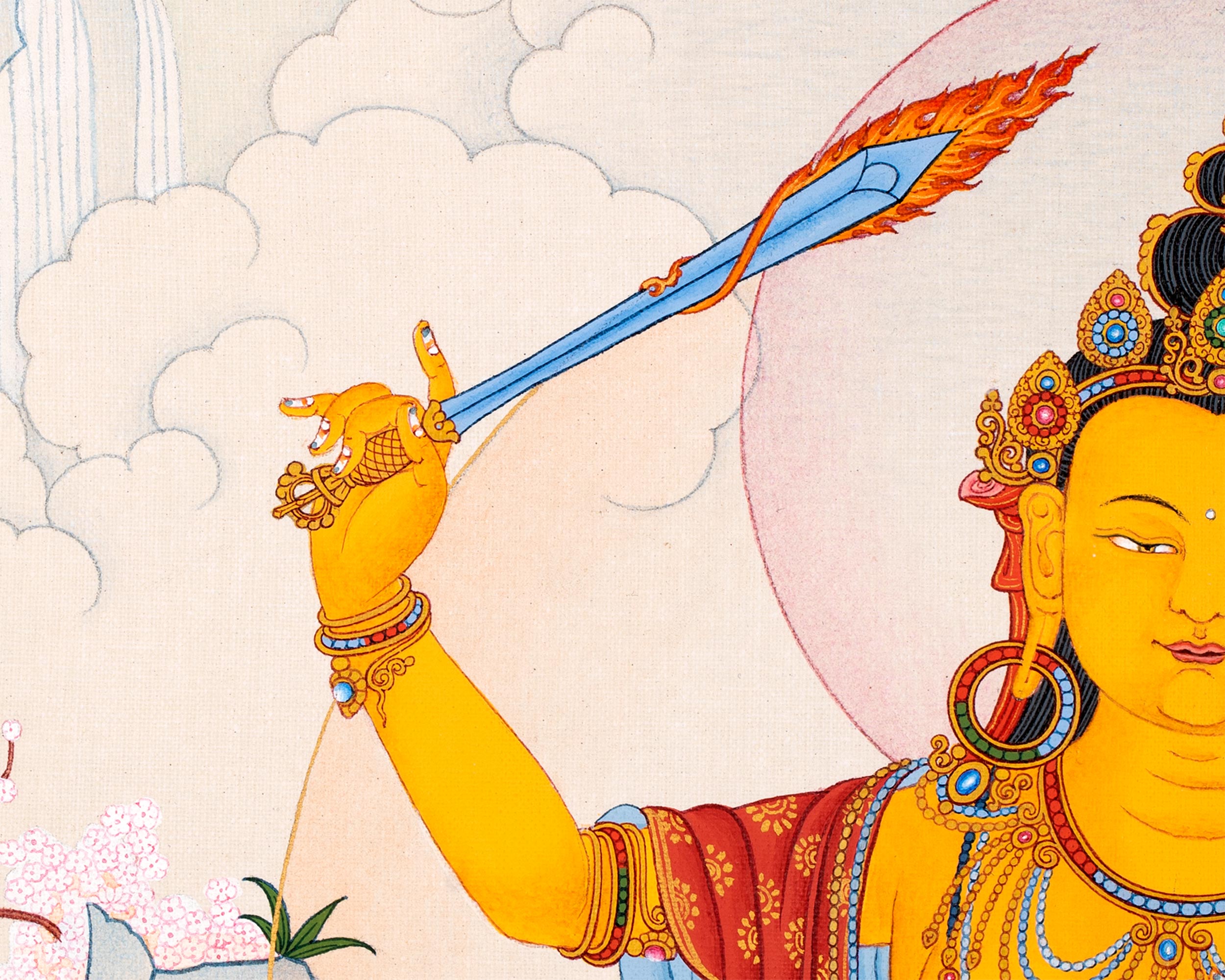 Manjushri Thangka Painting | Tibetan Buddhist Painting