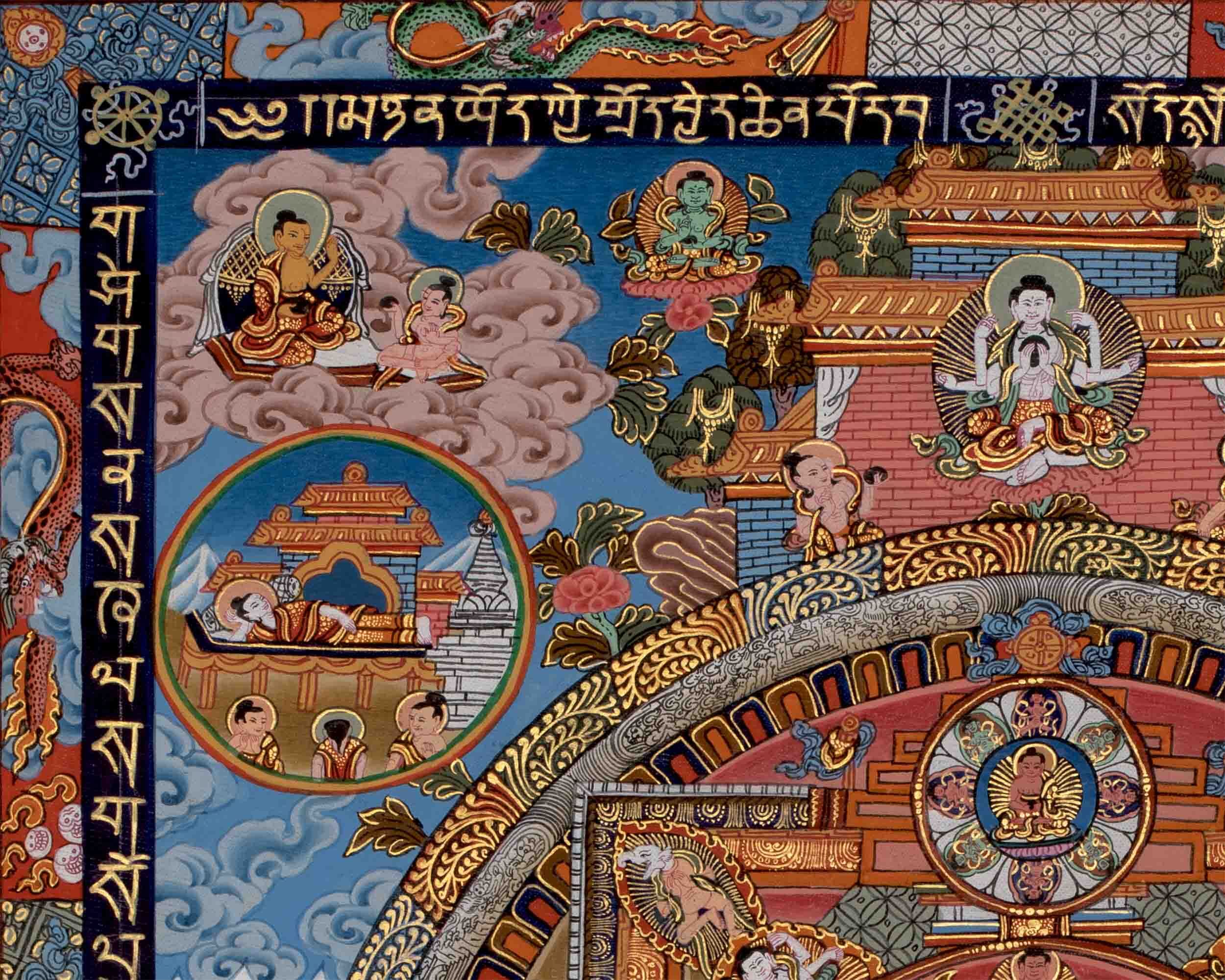 Medicine Buddha Mandala Thangka Painting | Original Hand-painted Tibetan Thangka for Wall Hanging