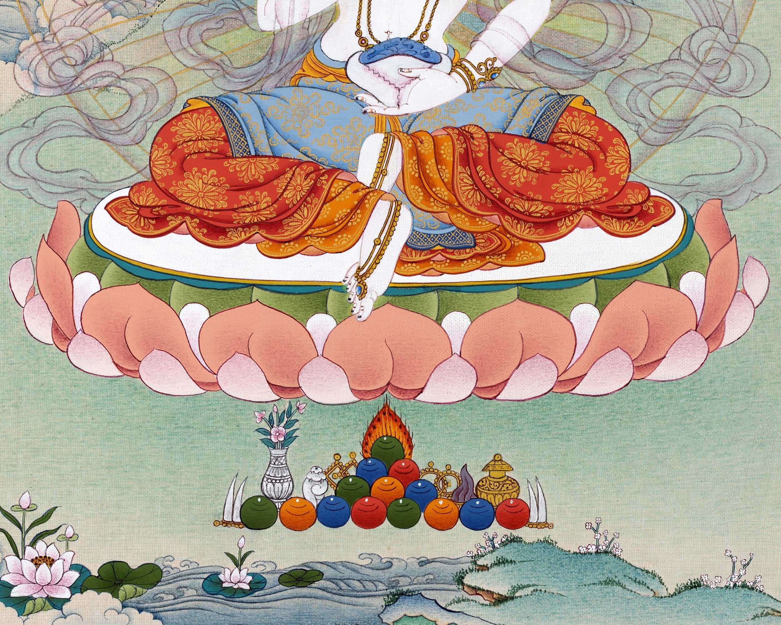 Yeshe Tsogyal | Wisdom Dakini | Handpainted Tibetan Thangka