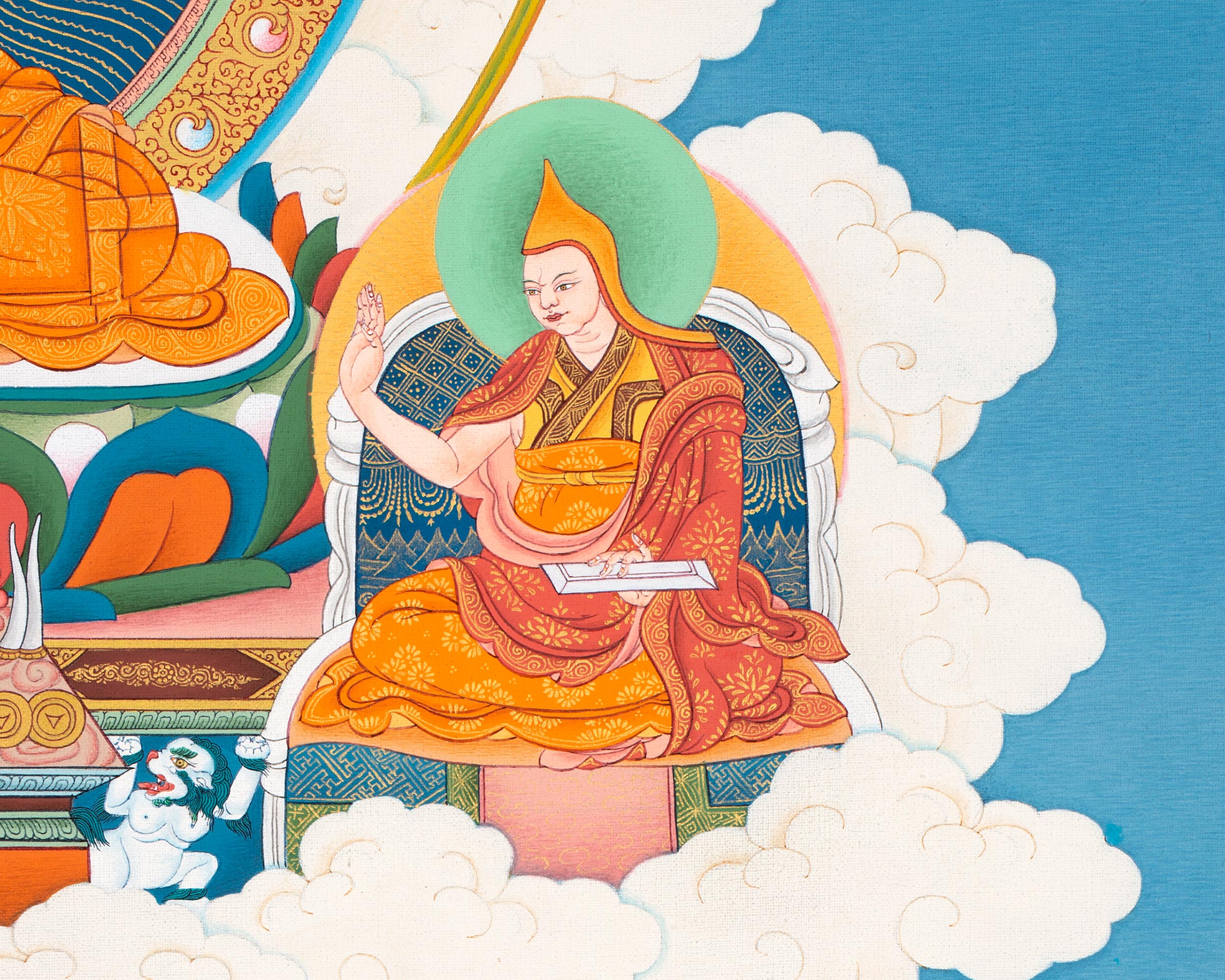 Je Tsongkhapa Thangka | Tibetan Buddhist Master