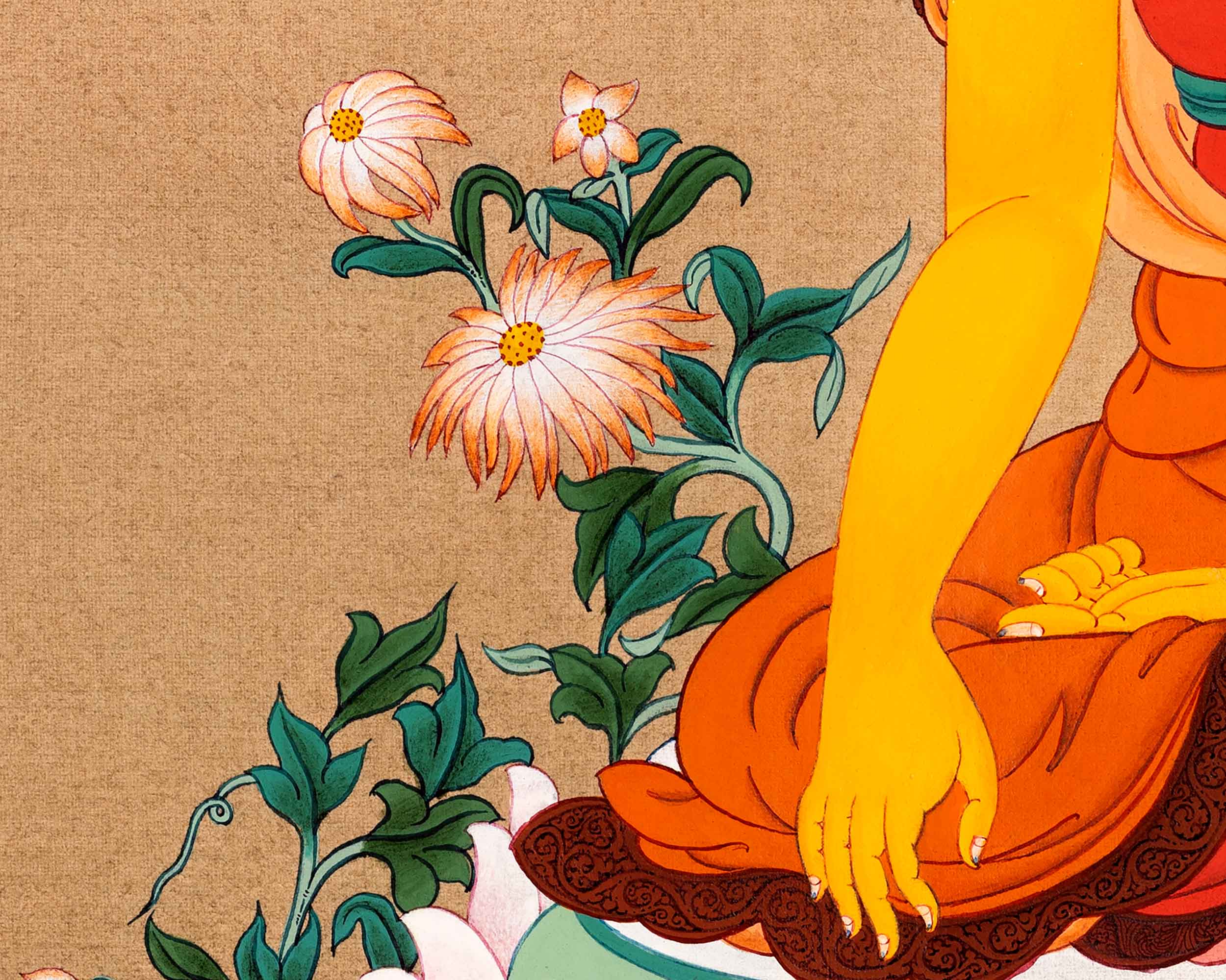 Shakyamuni Buddha Art, Tibetan Thangka Hand painted in Enlightenment Studio