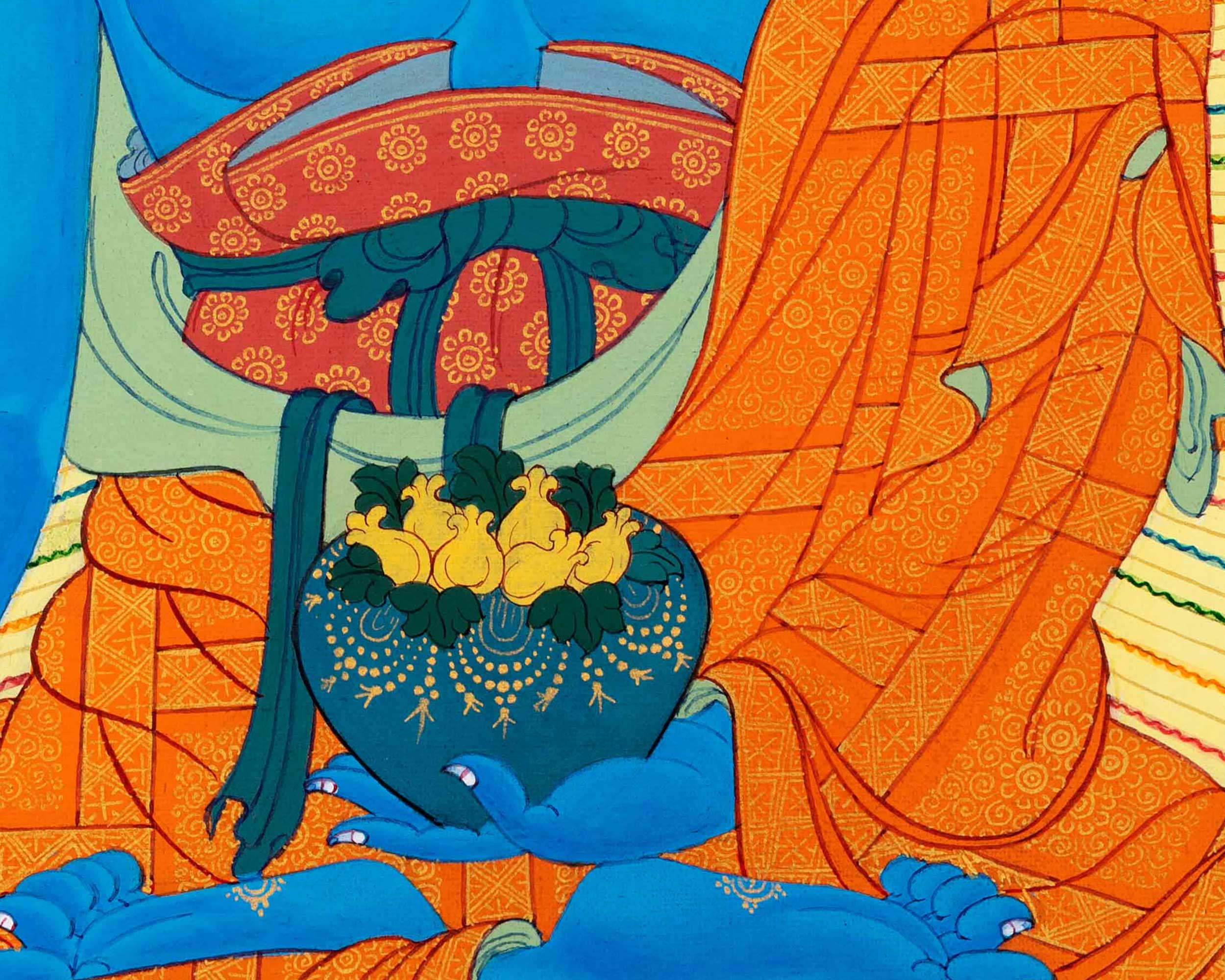 Blue Medicine Buddha Thangka | Hand Painted Buddhist Art