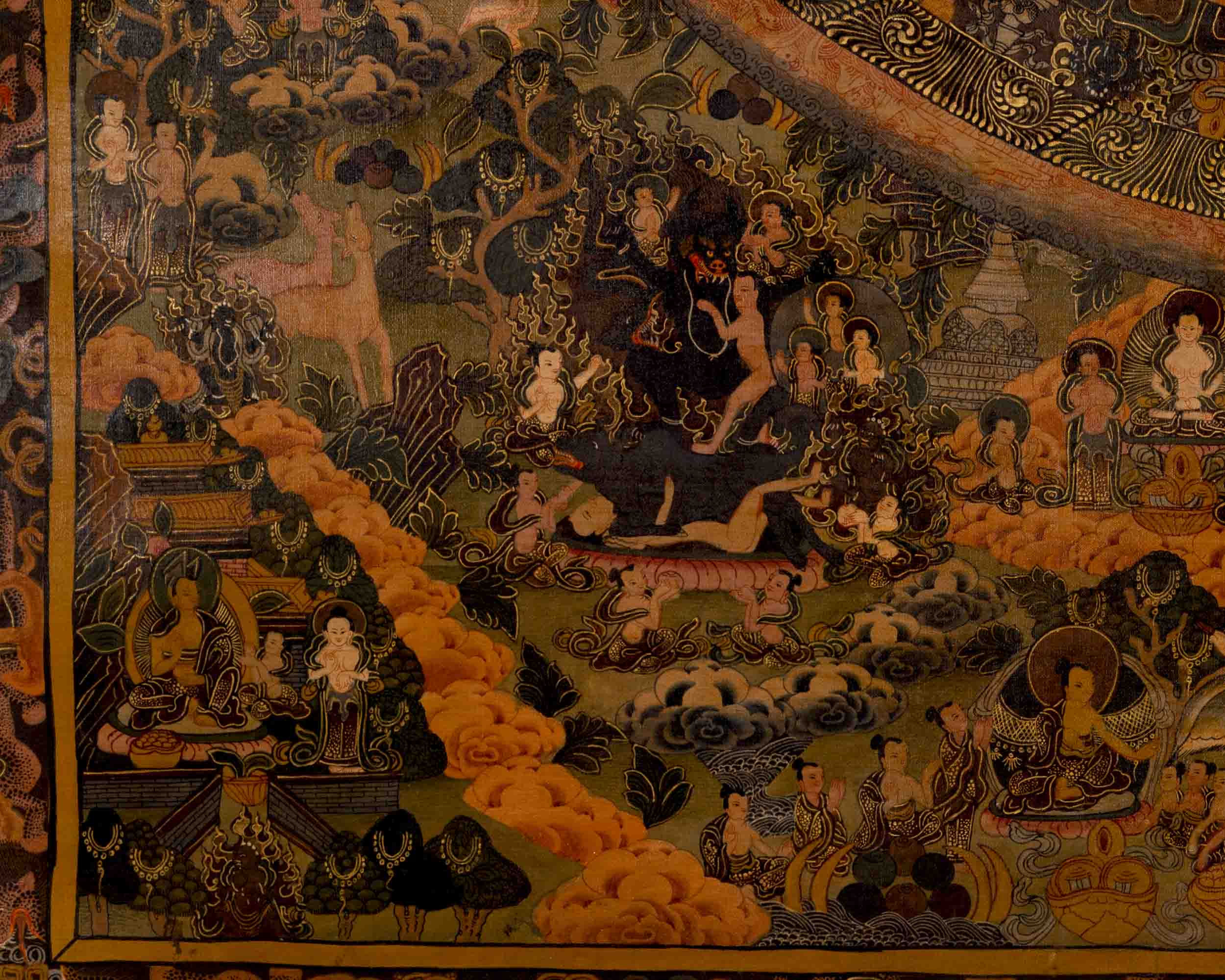 Oil Varnished Heruka Mandala | Traditional Tibetan Thangka | Wall Decors