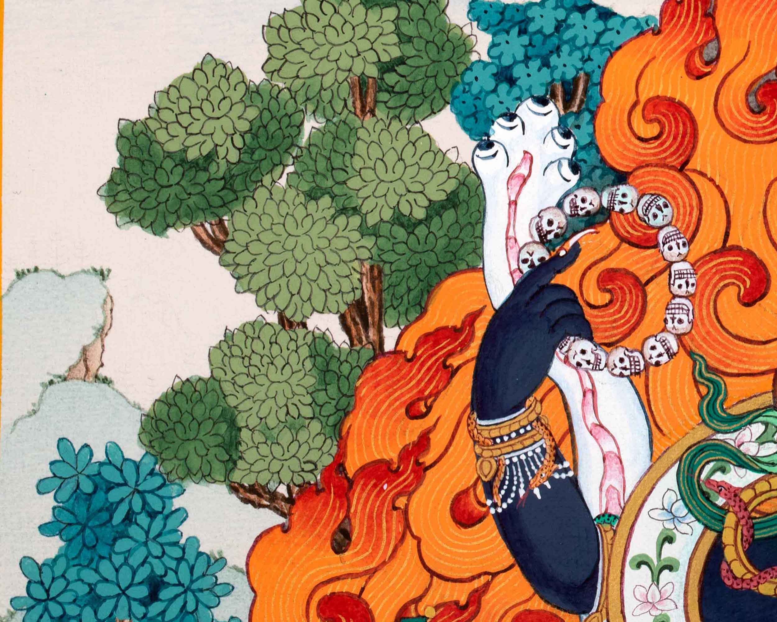 Six Armed Mahakala of Gelug Tradition | Tibetan Mahakala Thangka