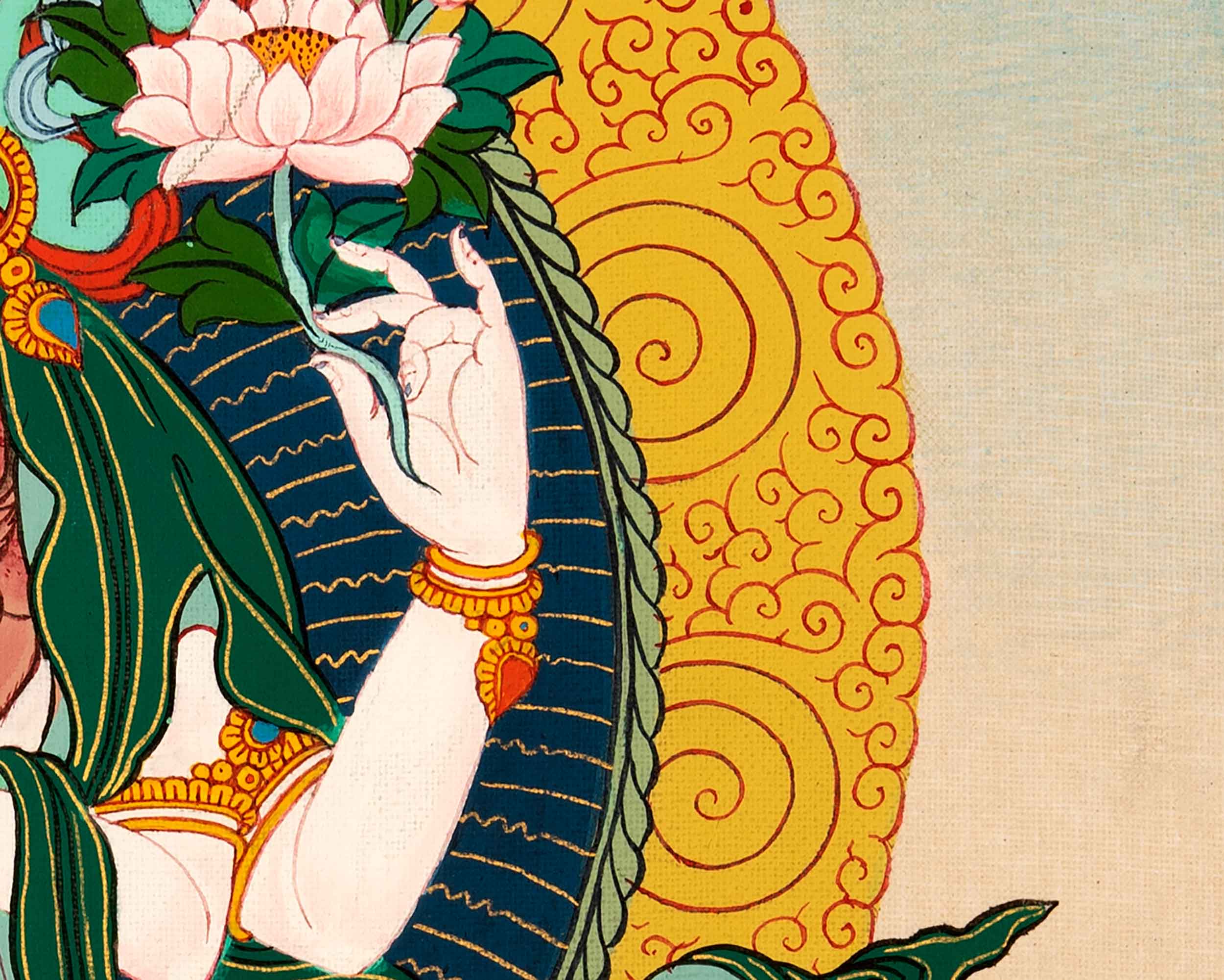 Chenrezig Tibetan Thangka | Buddhist Bodhisattva Art