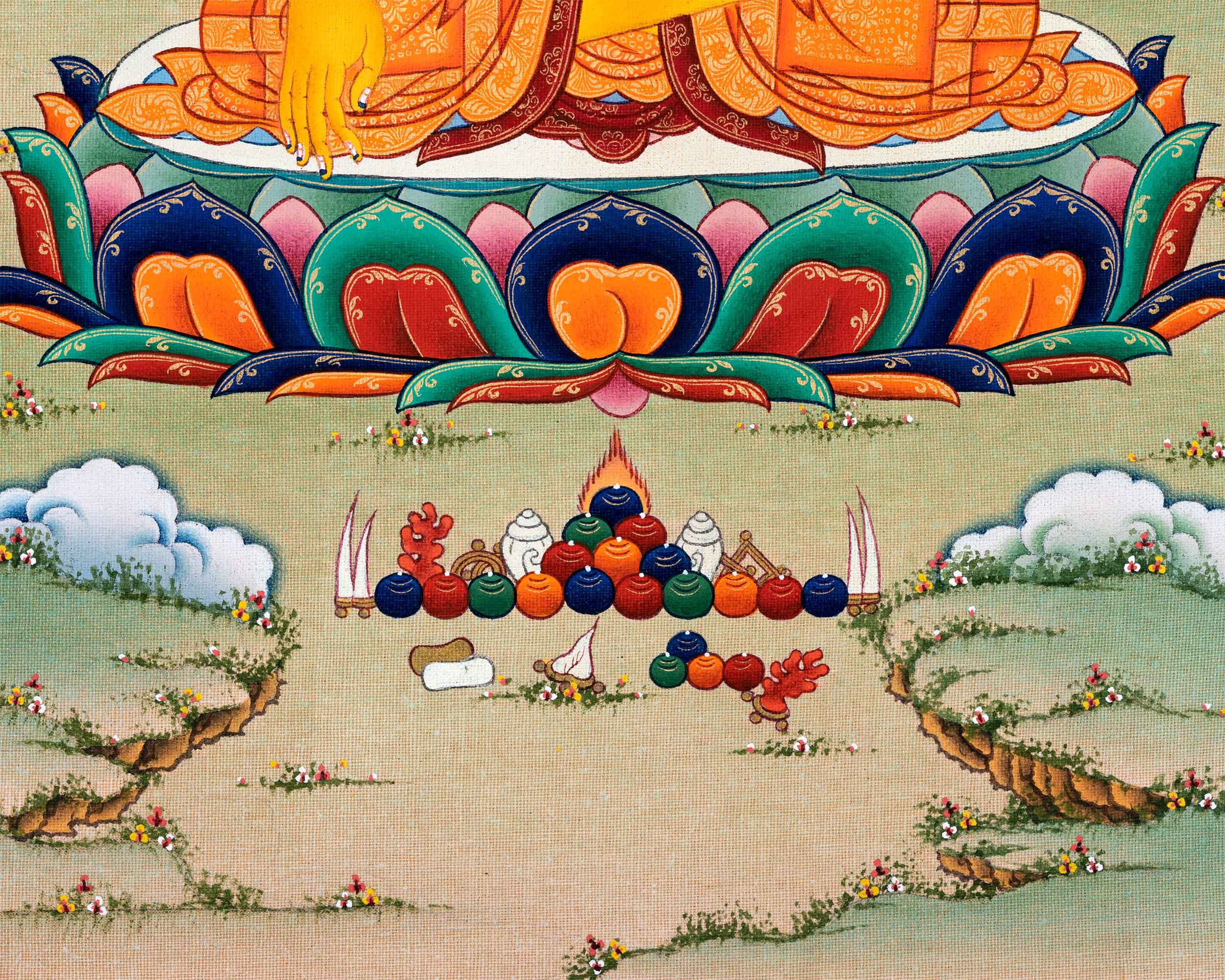 High-Quality Giclee Buddha Print On Cotton Canvas | Traditional Art Of Shakyamuni Buddha