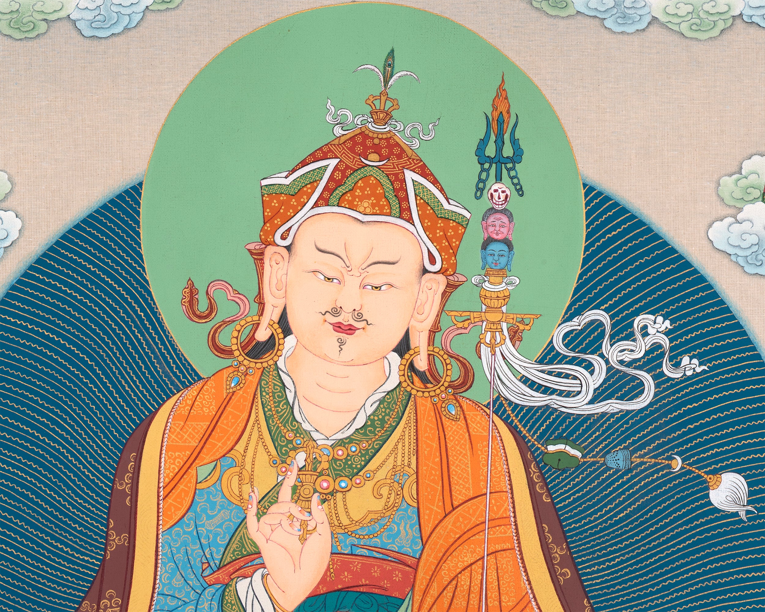 Padmasambhava Thangka | Eight Manifestation of Guru Rinpoche | Himalayan Tibetan Thangka Painting