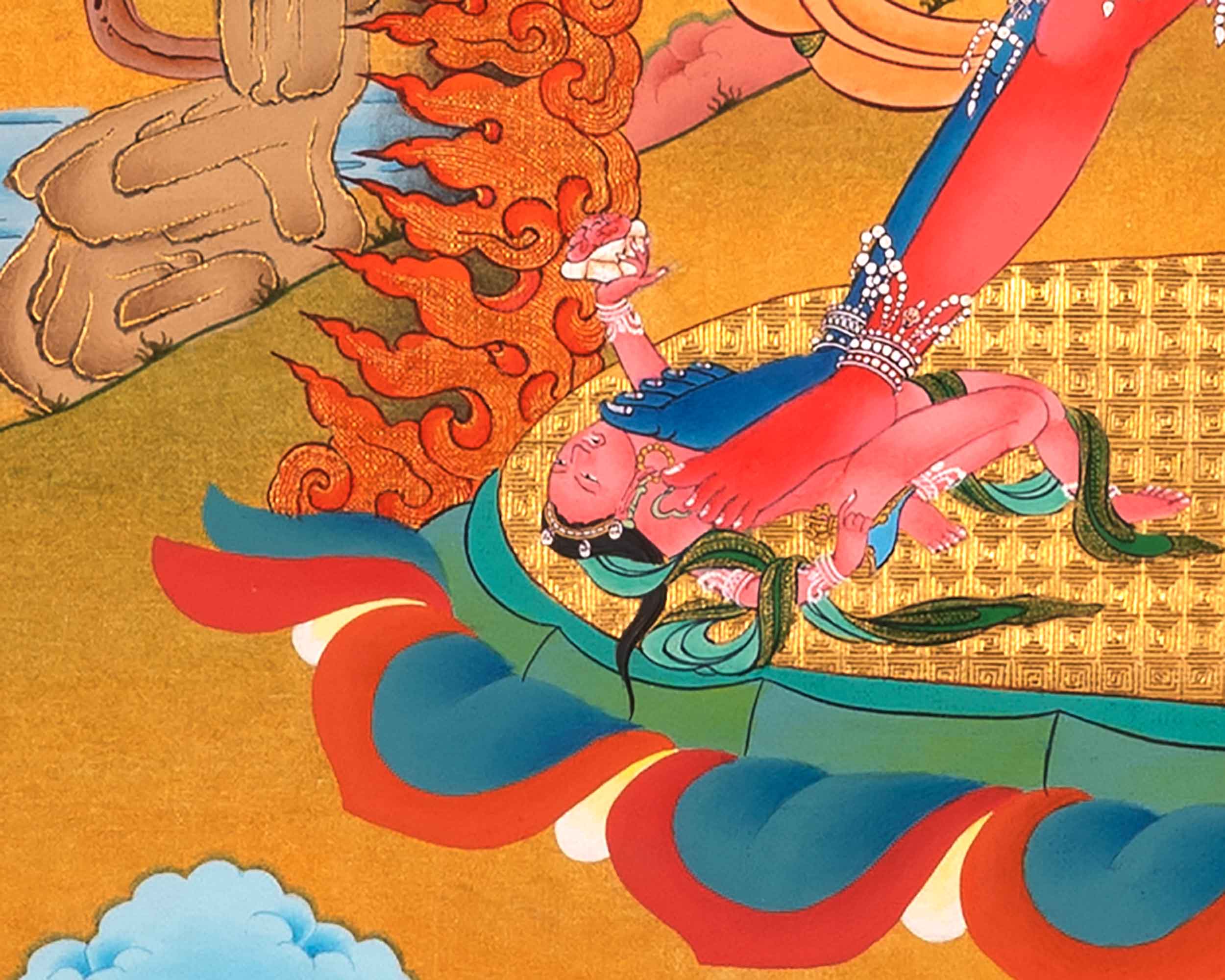 Cakrasamvara Tantra Thangka | Traditional Buddhist Art Of Chakrasamvara With Consort