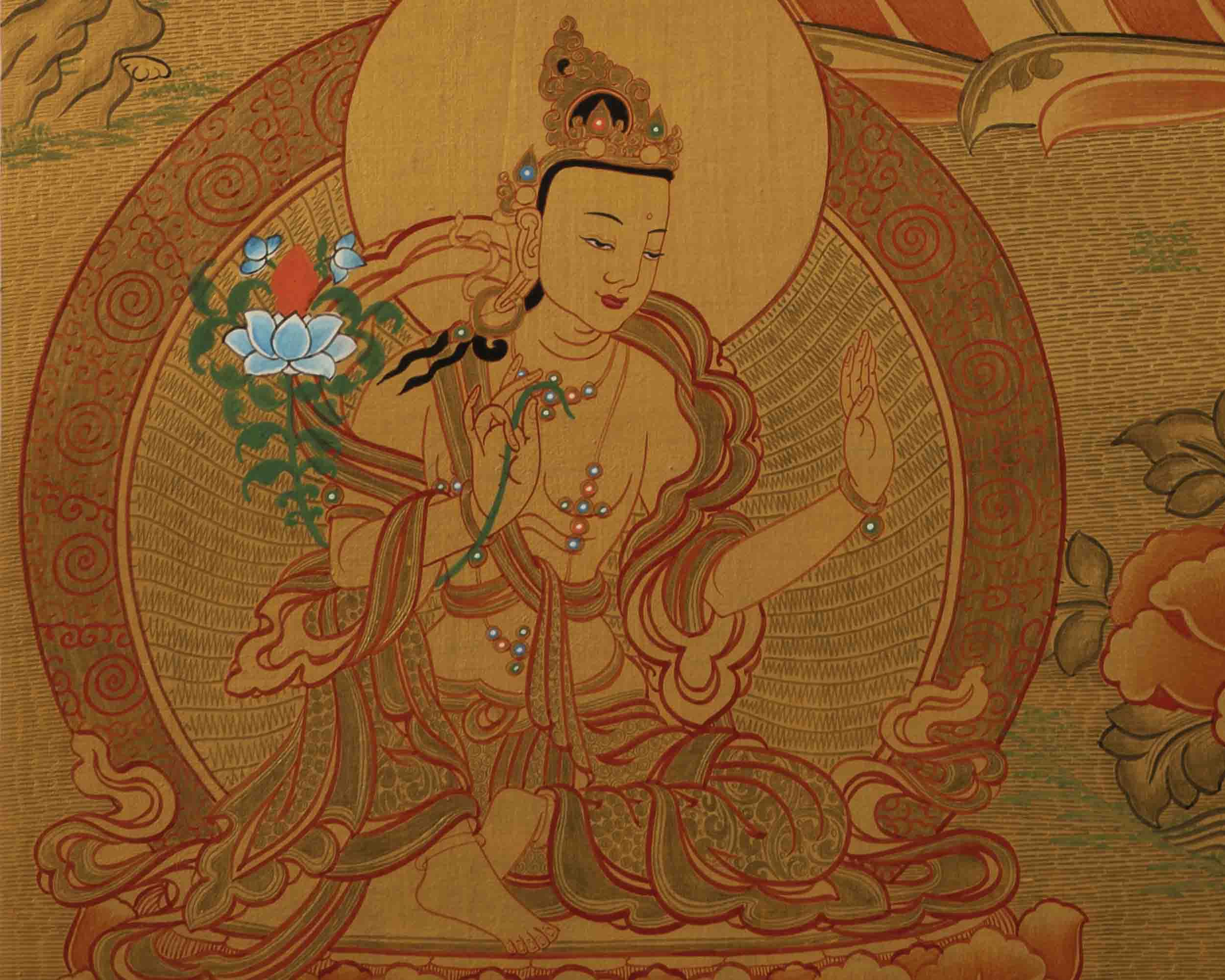 Healing Buddha Thangka | Bhaisajyaguru Thangka | Wall Hanging Decors