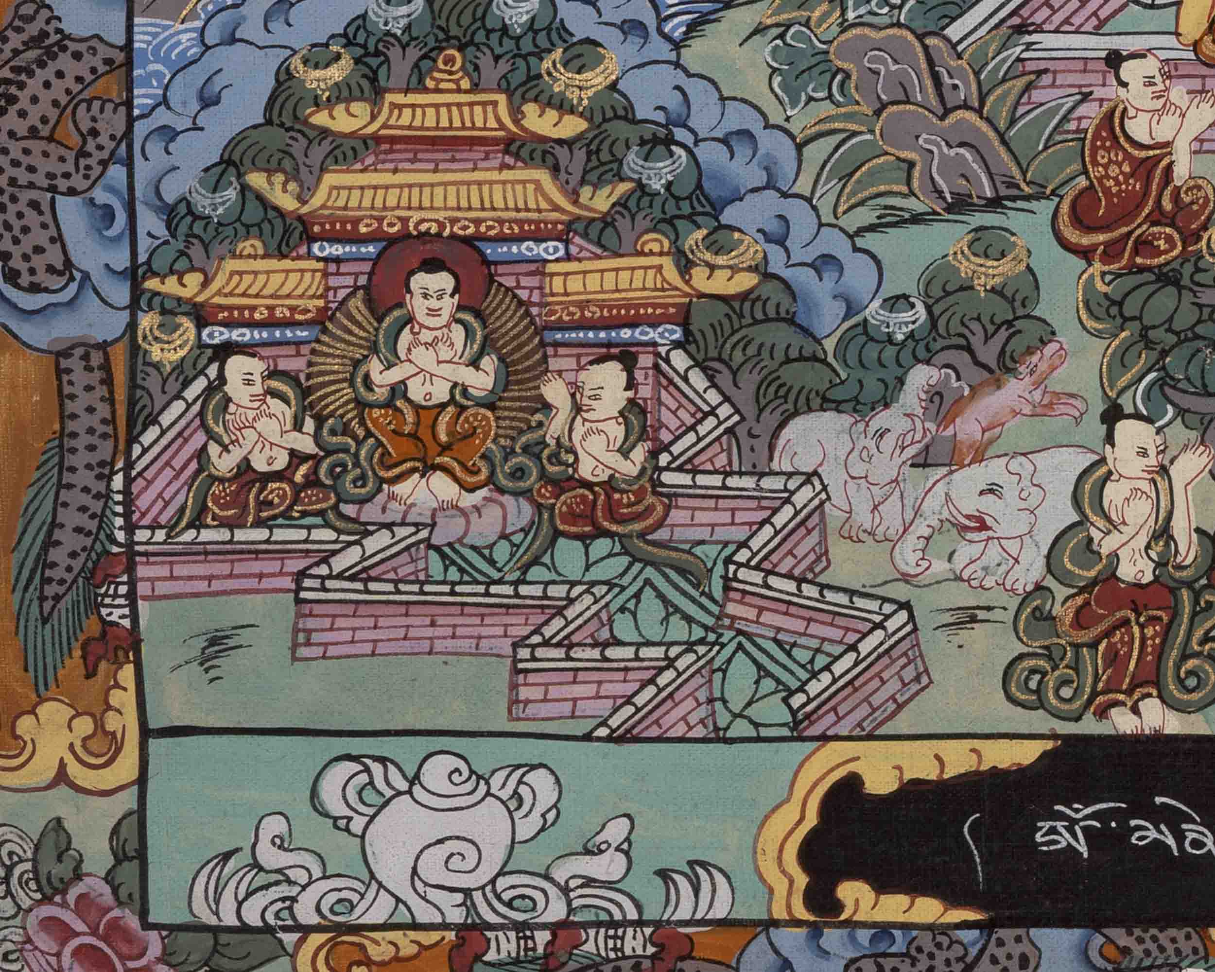 Vintage Life Story Of Buddha | Traditional Tibetan Thangka