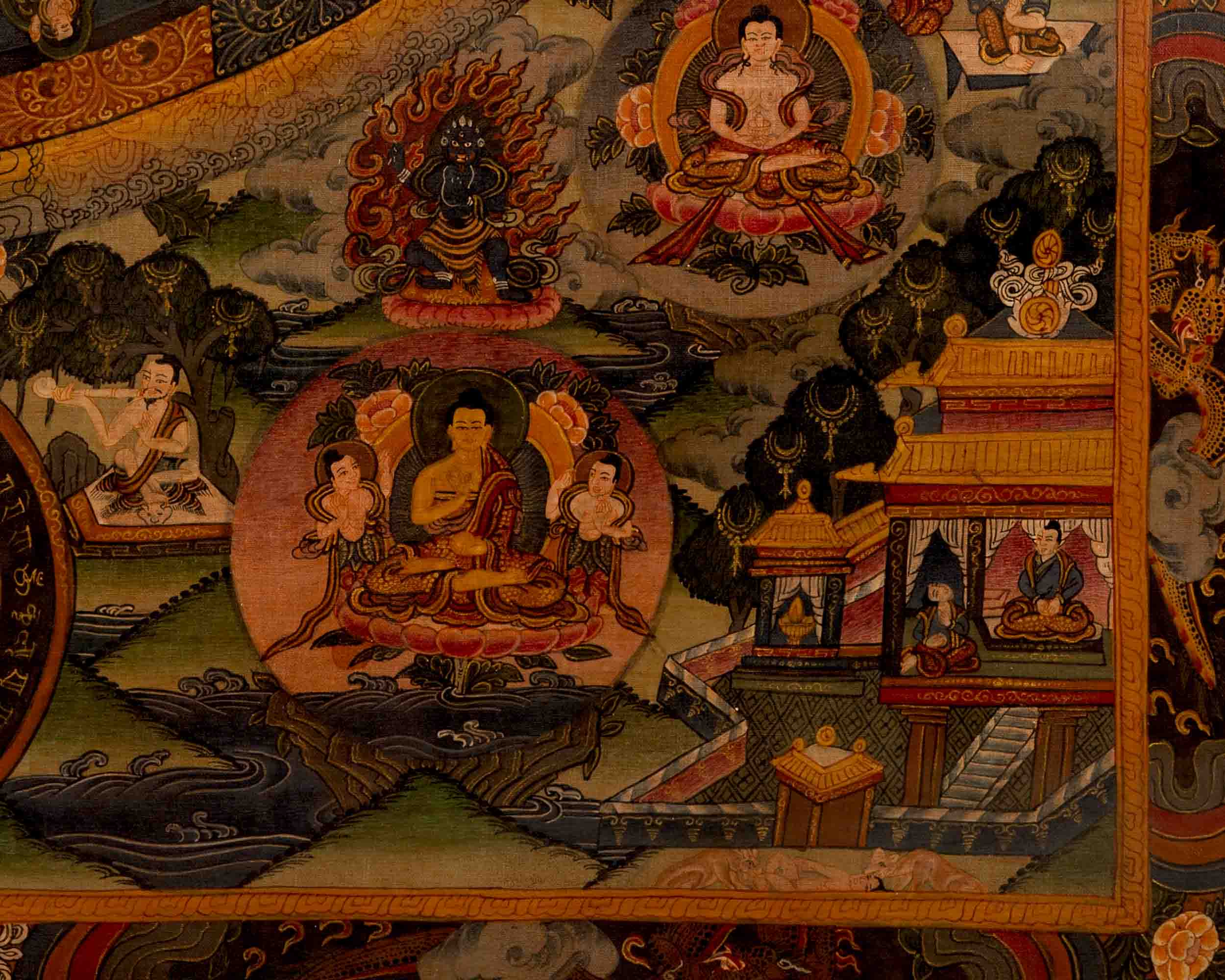 Bodhisattva Mandala Thangka | Traditional Tibetan Artwork | Wall Decors