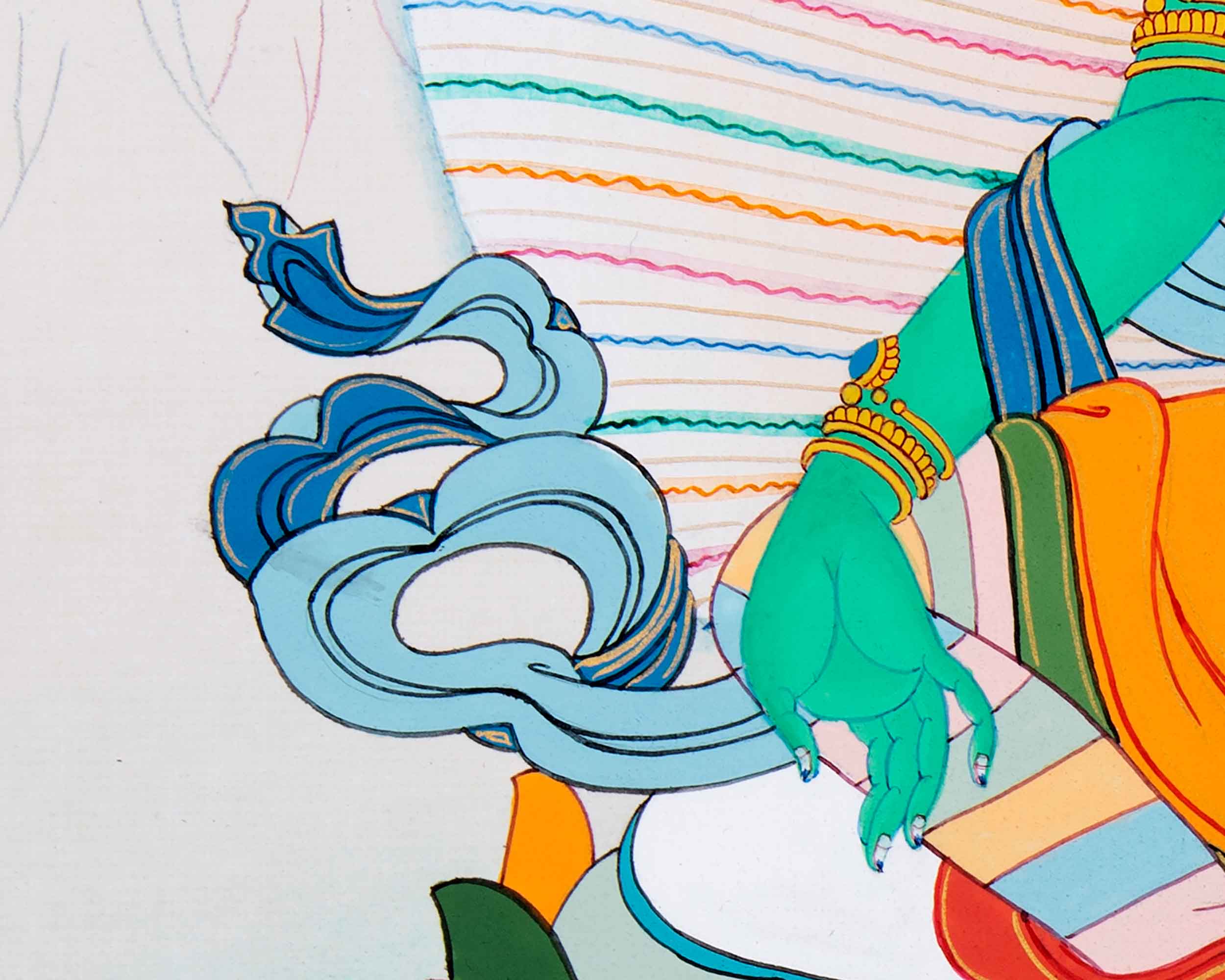 Mother Green Tara Thangka | Traditional Female Buddha