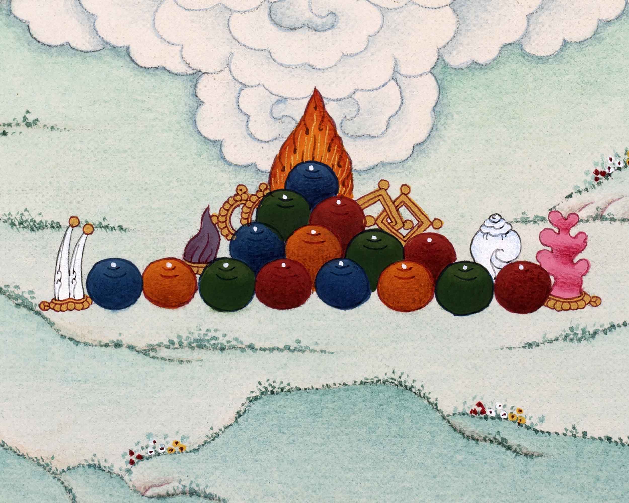 Amitabha Buddha Images Thangka Painting | Hand Painted Art for Meditation