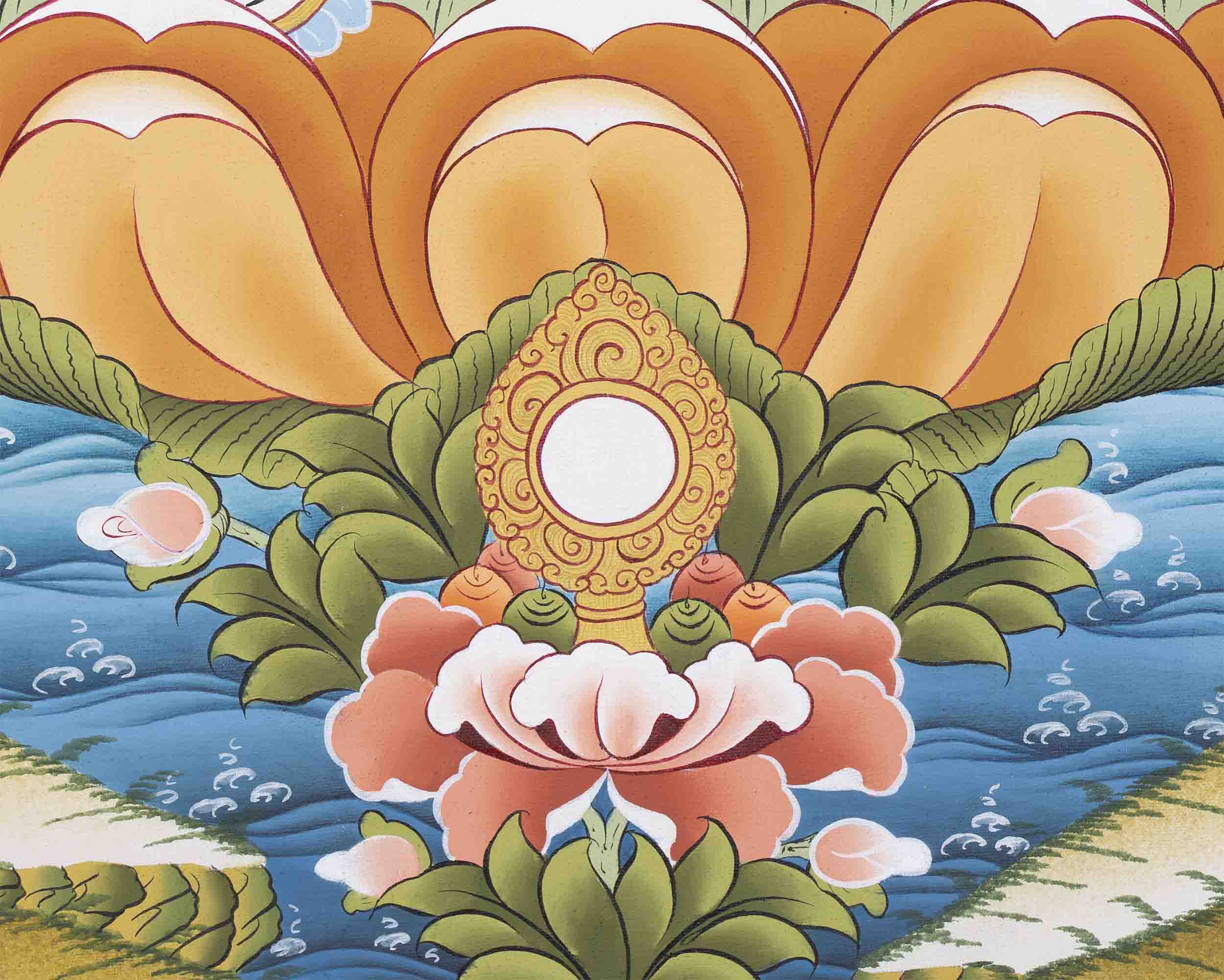 Dzambala Kubera Thangka | Religious Buddhist Art | Wall Decors