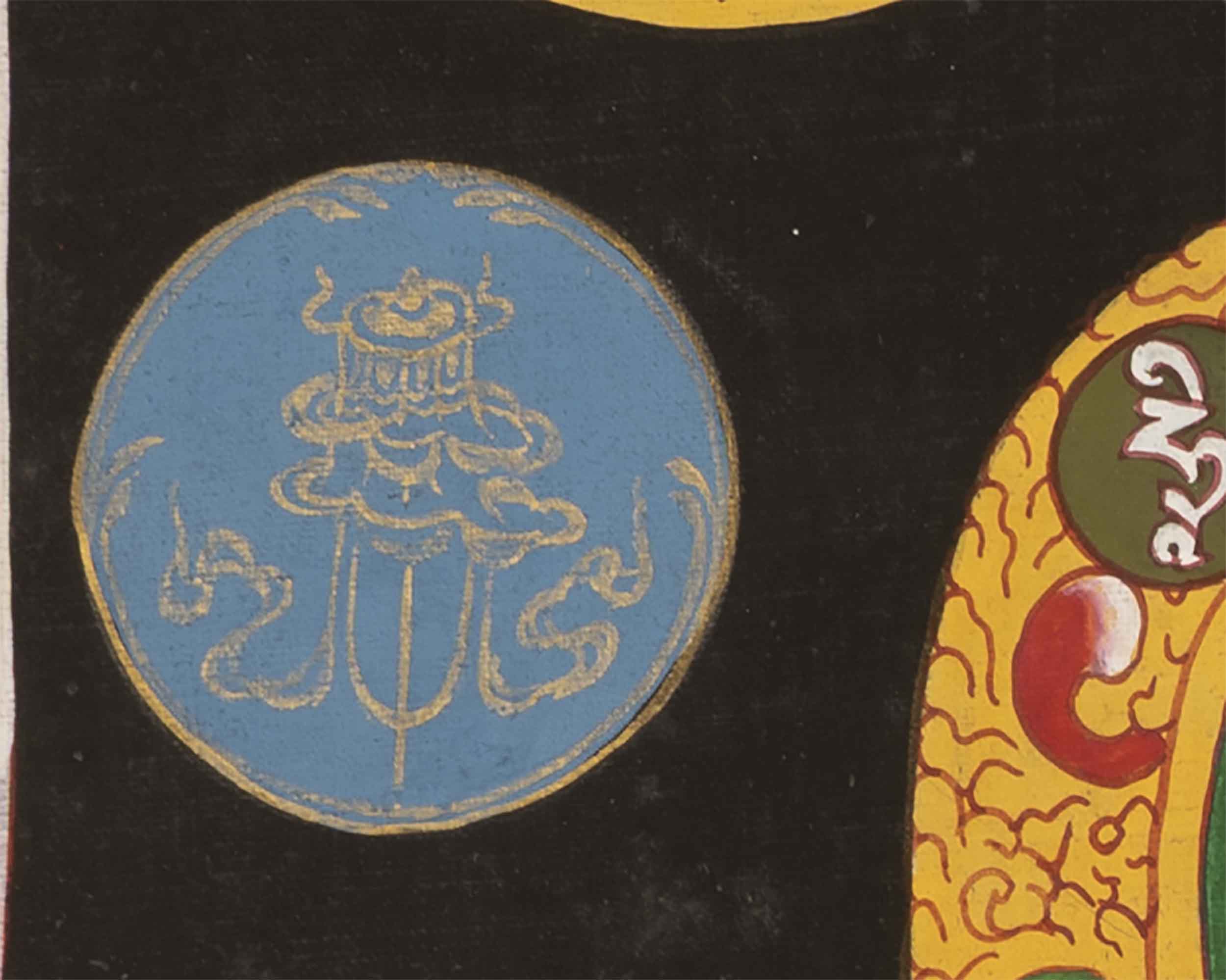 Eight Auspicious Symbol Thangka | Religious Mantra Art