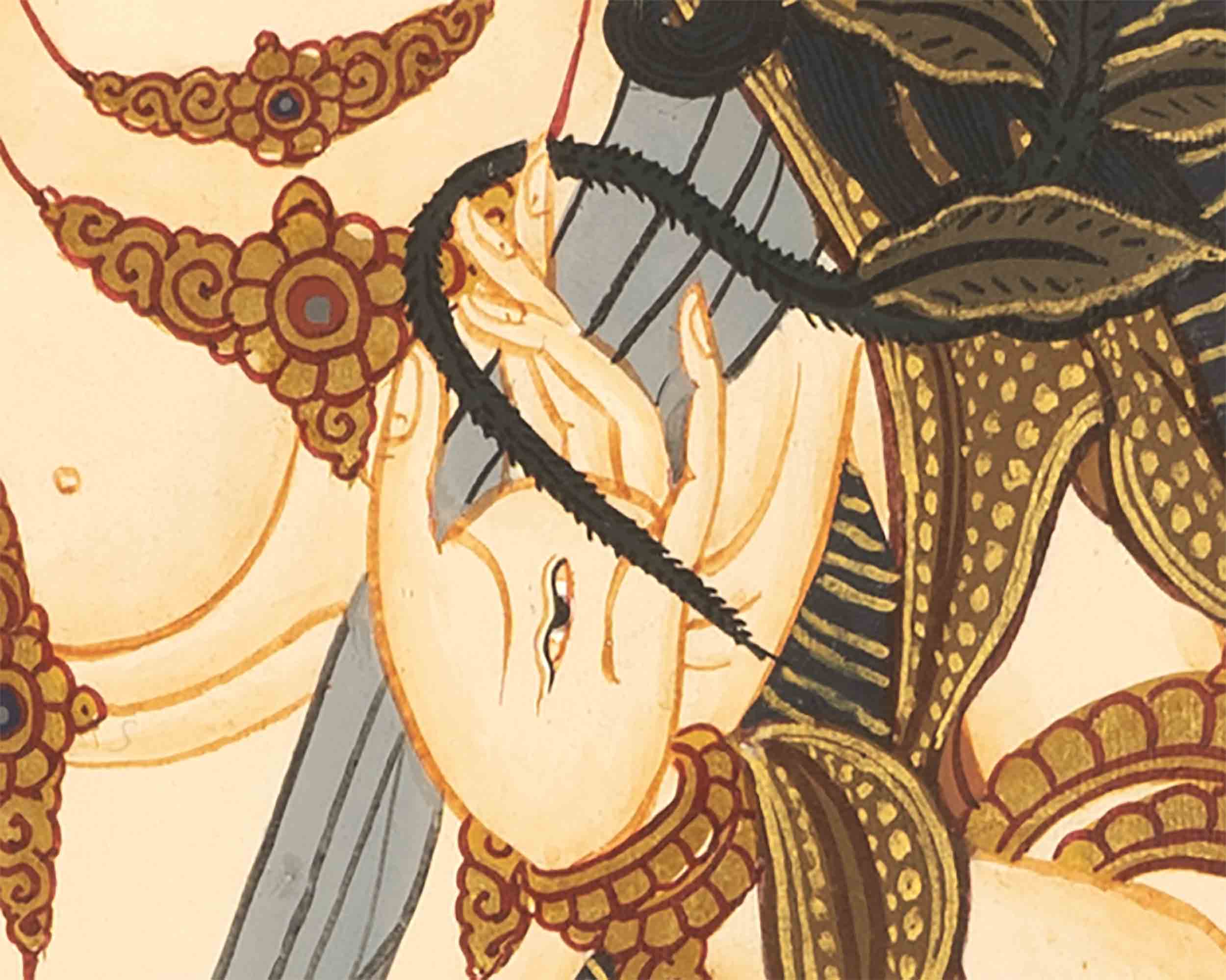 White Tara Thangka | Buddhist Wall Hanging Painting