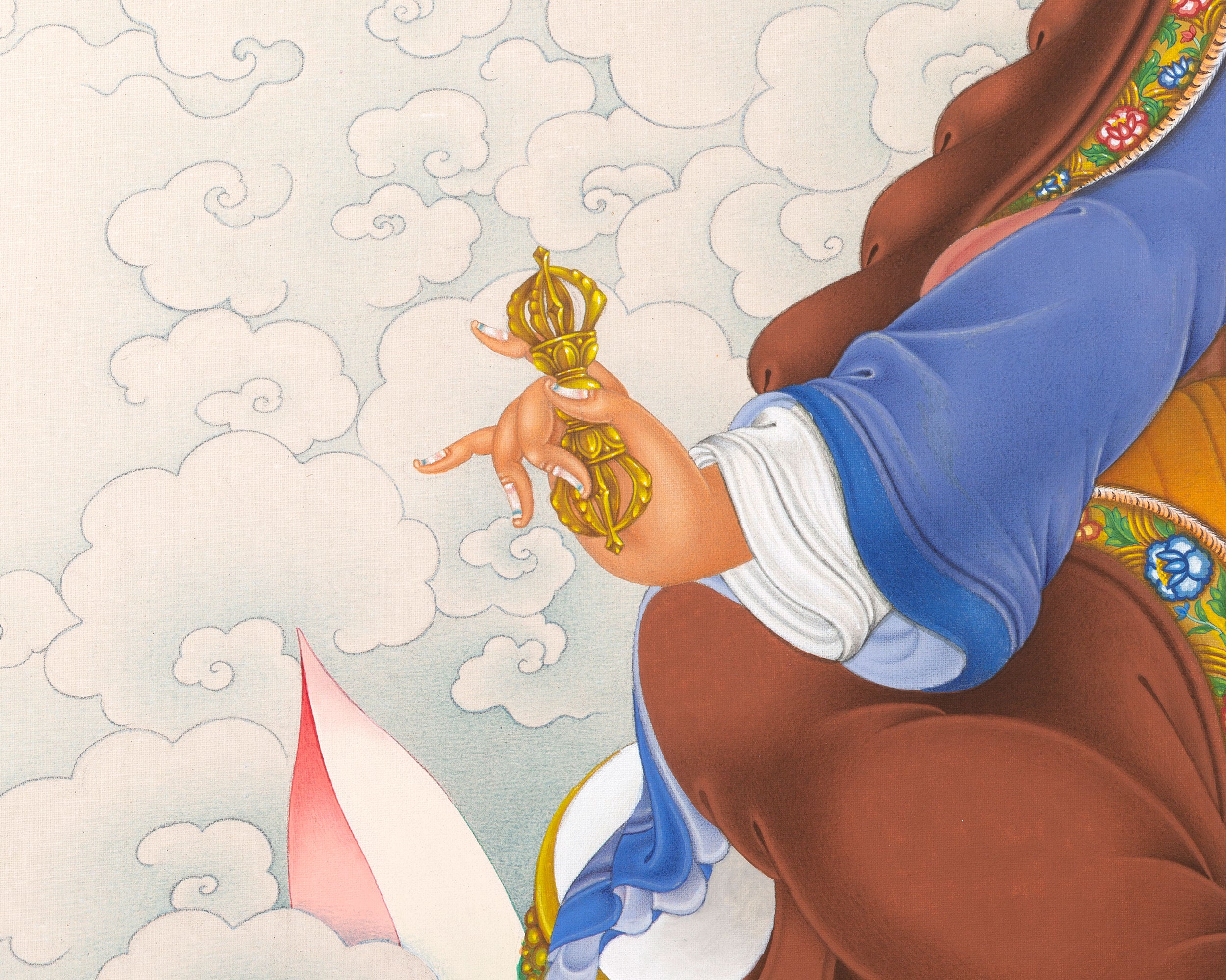 Guru Padmasambhava Thangka Print | Tibetan Thangka Canvas Print