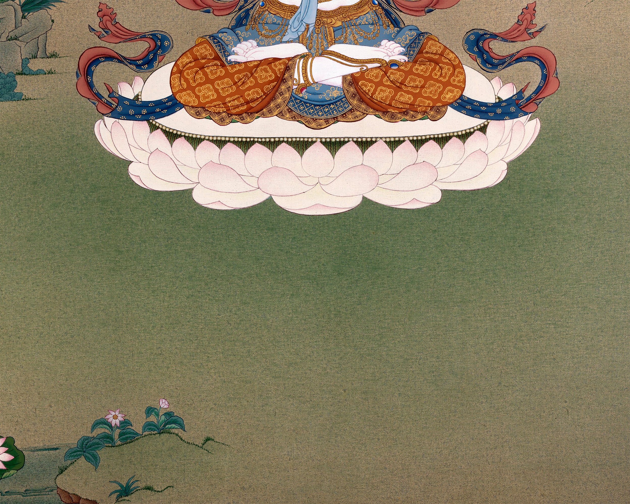 Avalokiteshvara, Chenrezig Thangka Painting, Traditional Karma Gadri Thangka